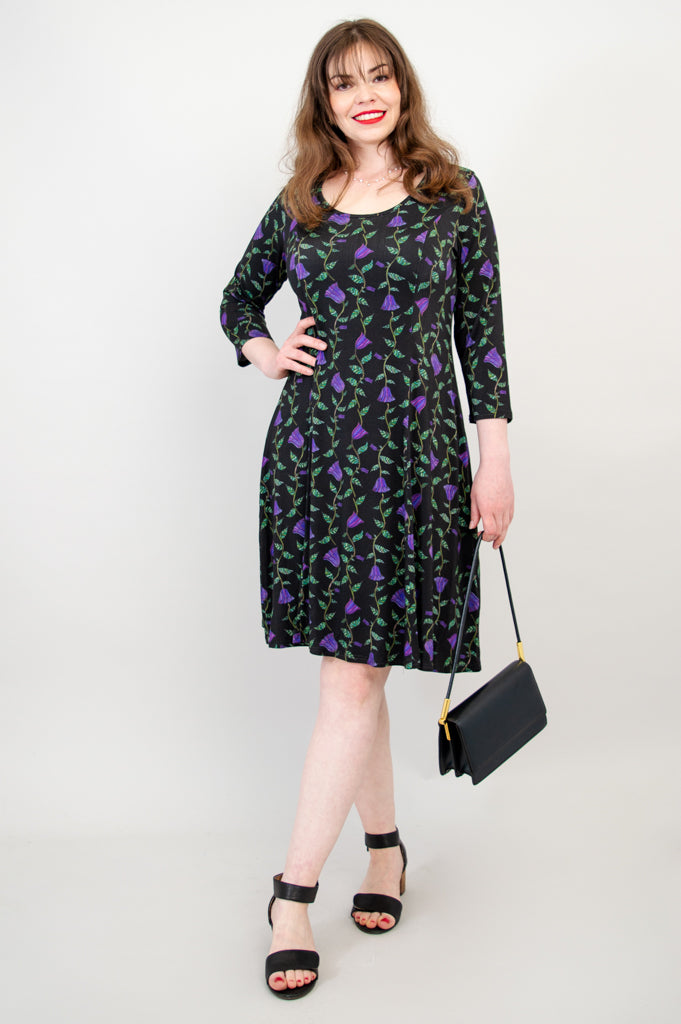 Callie 3/4 Sleeve Floral Dress - Bamboo Fabric - Perfect for Summer Outings & Beach Vacations