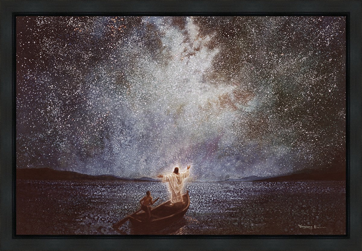 Calm and Stars Gallery Wrap Canvas - Stunning Night Sky Wall Art for Home Decor, Living Room, Bedroom & Office