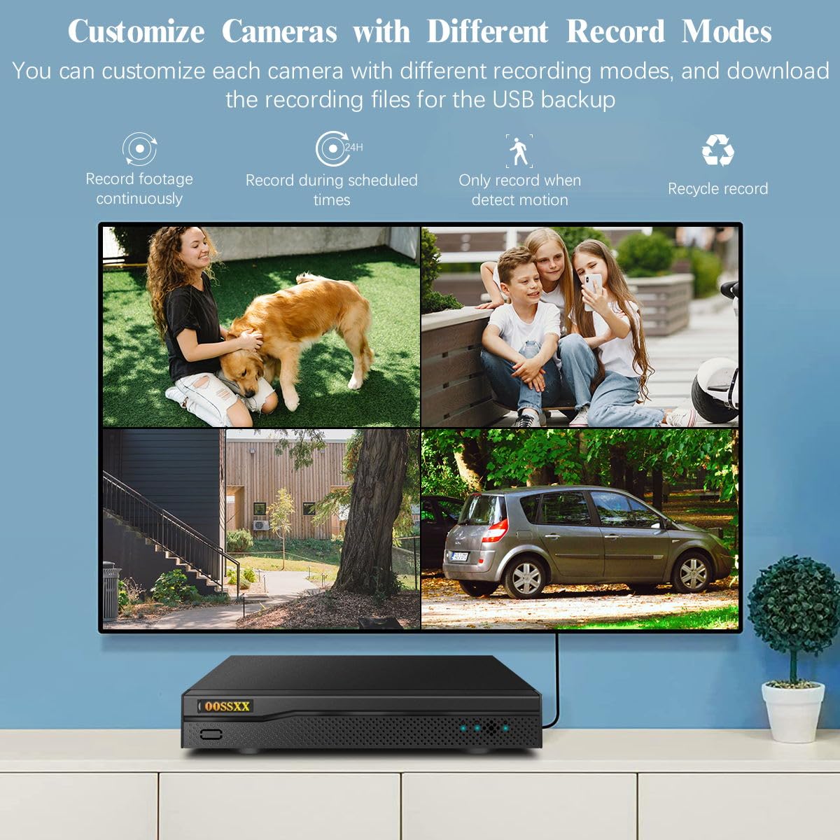 8-Channel Hybrid 5-in-1 Security DVR Recorder - 5.0MP HD Video Surveillance System with AHD/Analog/TVI/CVBS/IP Support, Up to 6TB Storage (2TB HDD Included) - Ideal for Home & Business Security Monitoring