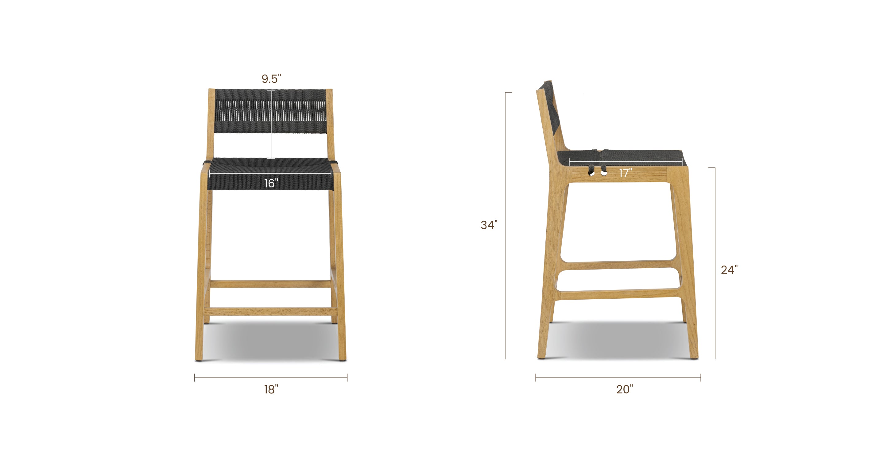 Modern Pai Counter Stool - Adjustable Height Bar Stool with Back Support, Comfortable Kitchen Island Stool for Dining & Entertaining - Perfect for Home, Cafe, and Restaurant Use