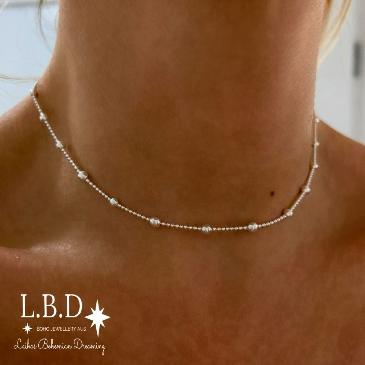Laihas Prestige Bauble Sterling Silver Choker Necklace for Women - Elegant Layered Jewelry Gift for Birthday, Anniversary & Special Occasions
