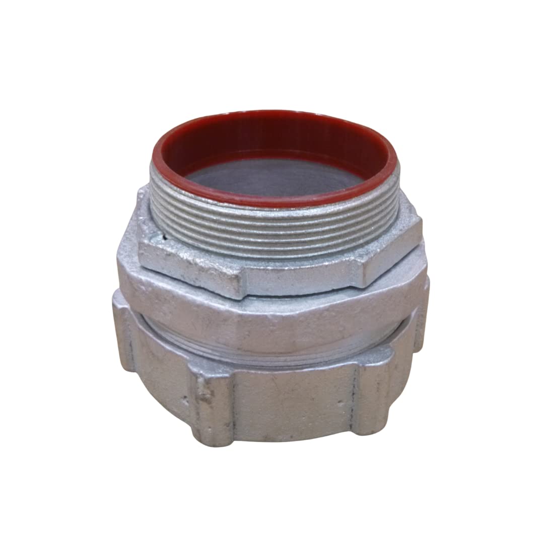 COREX 3-1/2 Inch Threadless Insulated Malleable Iron Compression Connector for Rigid & IMC Conduit - Electrical Wiring, Industrial Installations, Outdoor & Underground Use