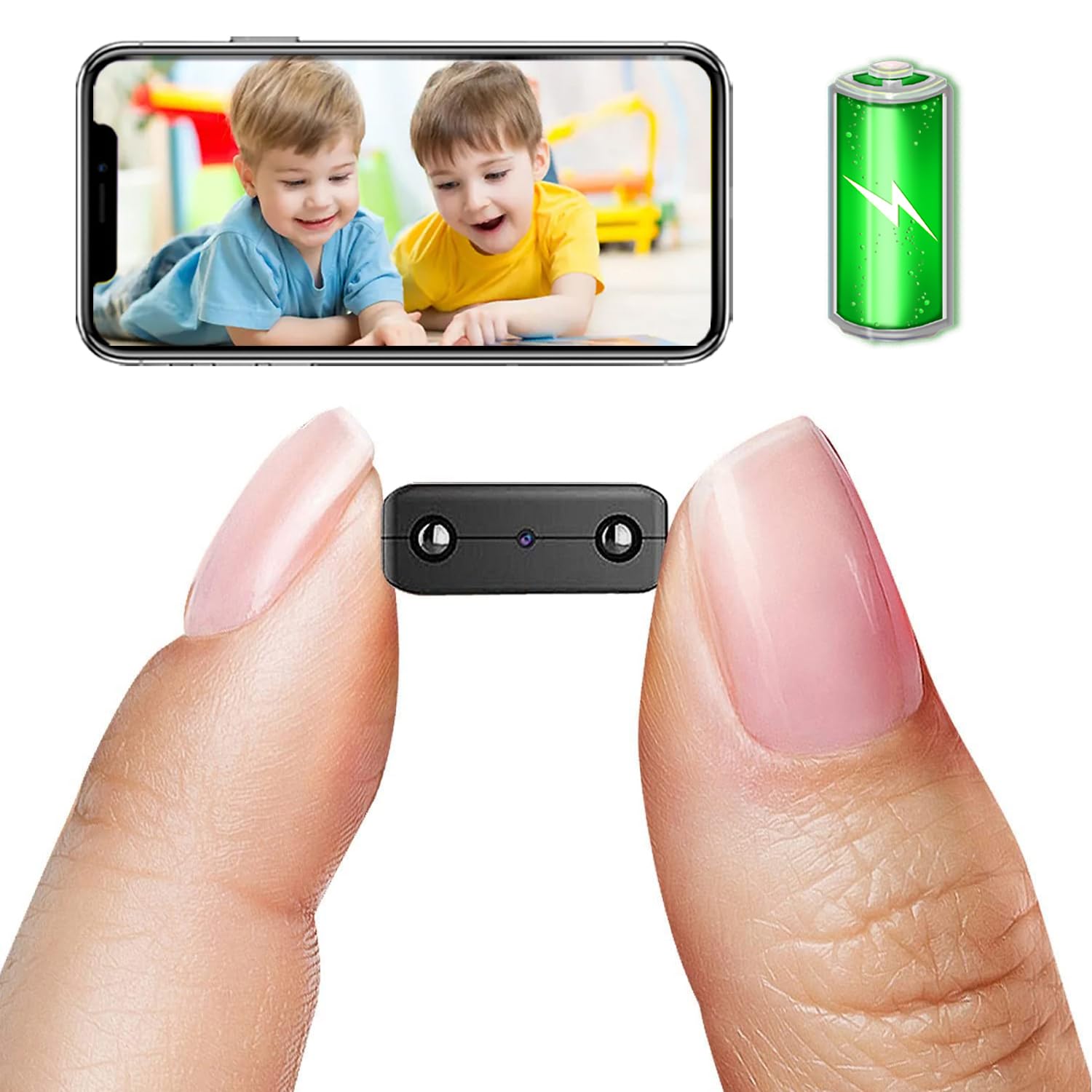 Smallest Wireless WiFi Battery Camera - HD 1080P Security Camera with Night Vision & Motion Detection | Portable Video Surveillance for Home/Baby Monitoring | Cloud Storage & Remote Viewing via iOS/Android App | Indoor/Outdoor Security Solution
