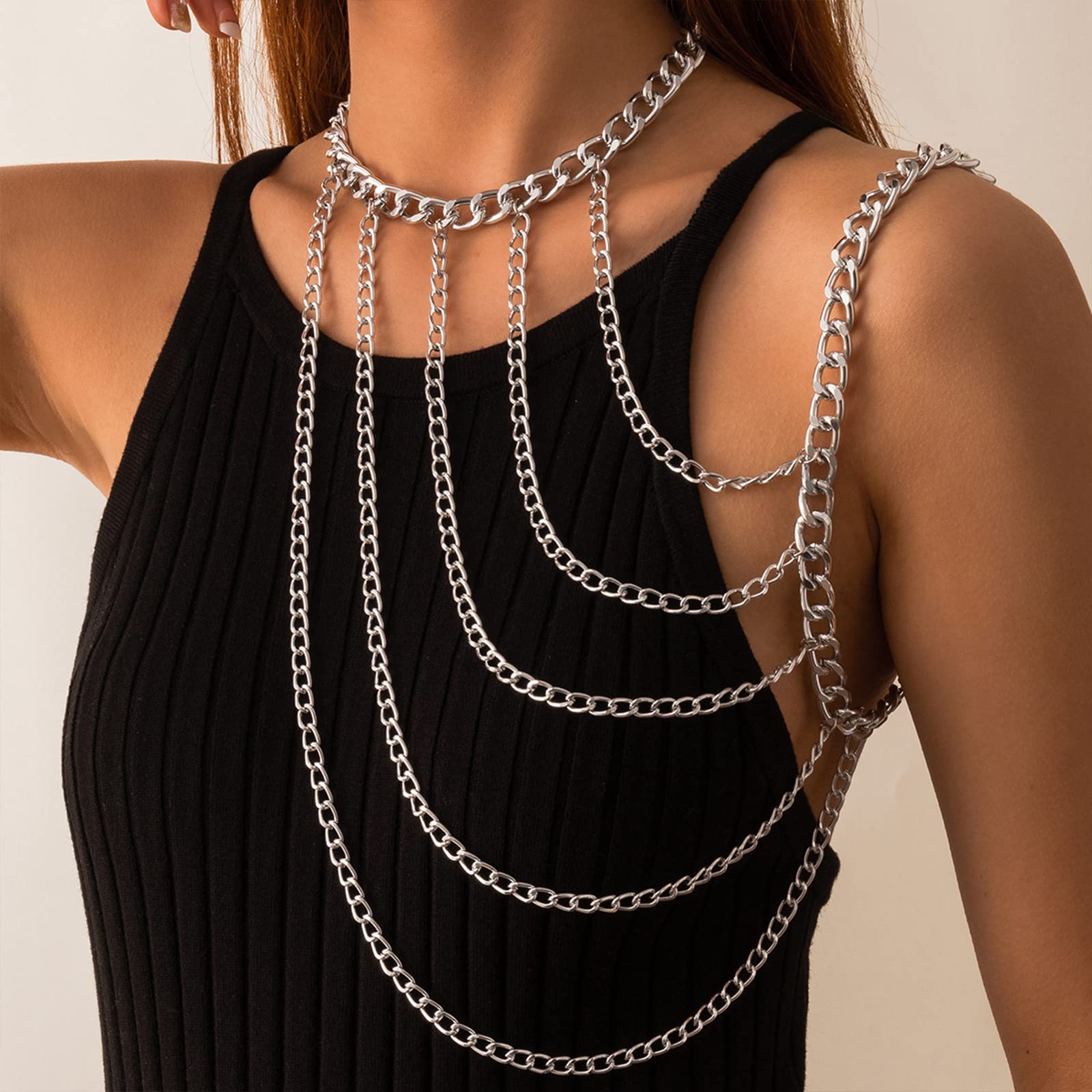 mayDONG Elegant Shoulder Tassel Clavicle Chain - Gold Body Chain Jewelry for Women | Perfect for Parties, Weddings, and Beach Vacations