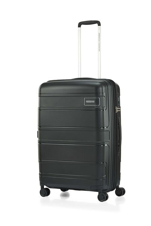 American Tourister Light Max 69cm Medium Spinner Luggage - Black Carry-On Suitcase for Travel, Business Trips & Weekend Getaways