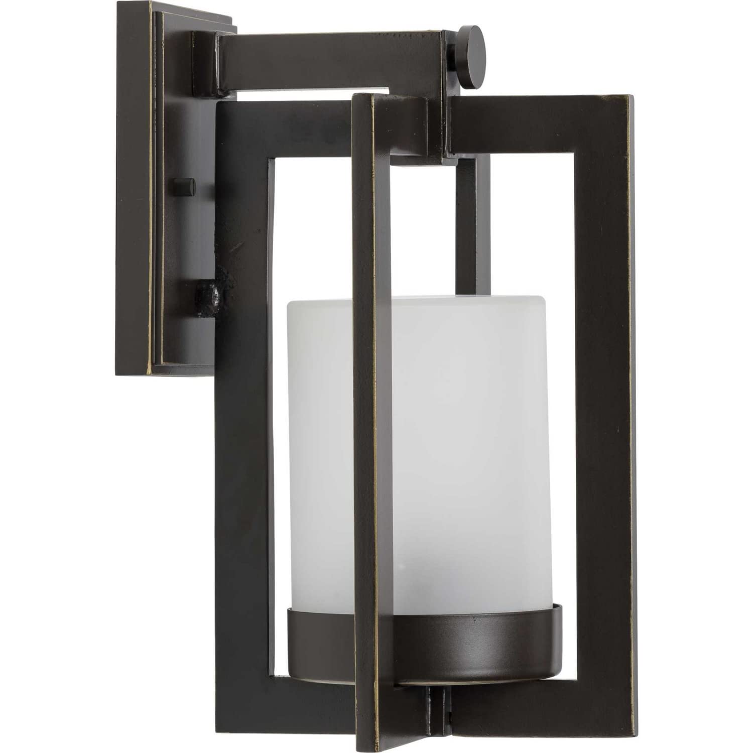 Progress Lighting Janssen Collection 1-Light Etched Glass Craftsman Outdoor Wall Lantern - Oil Rubbed Bronze Finish - Perfect for Porch, Patio, Garden & Entryway Lighting