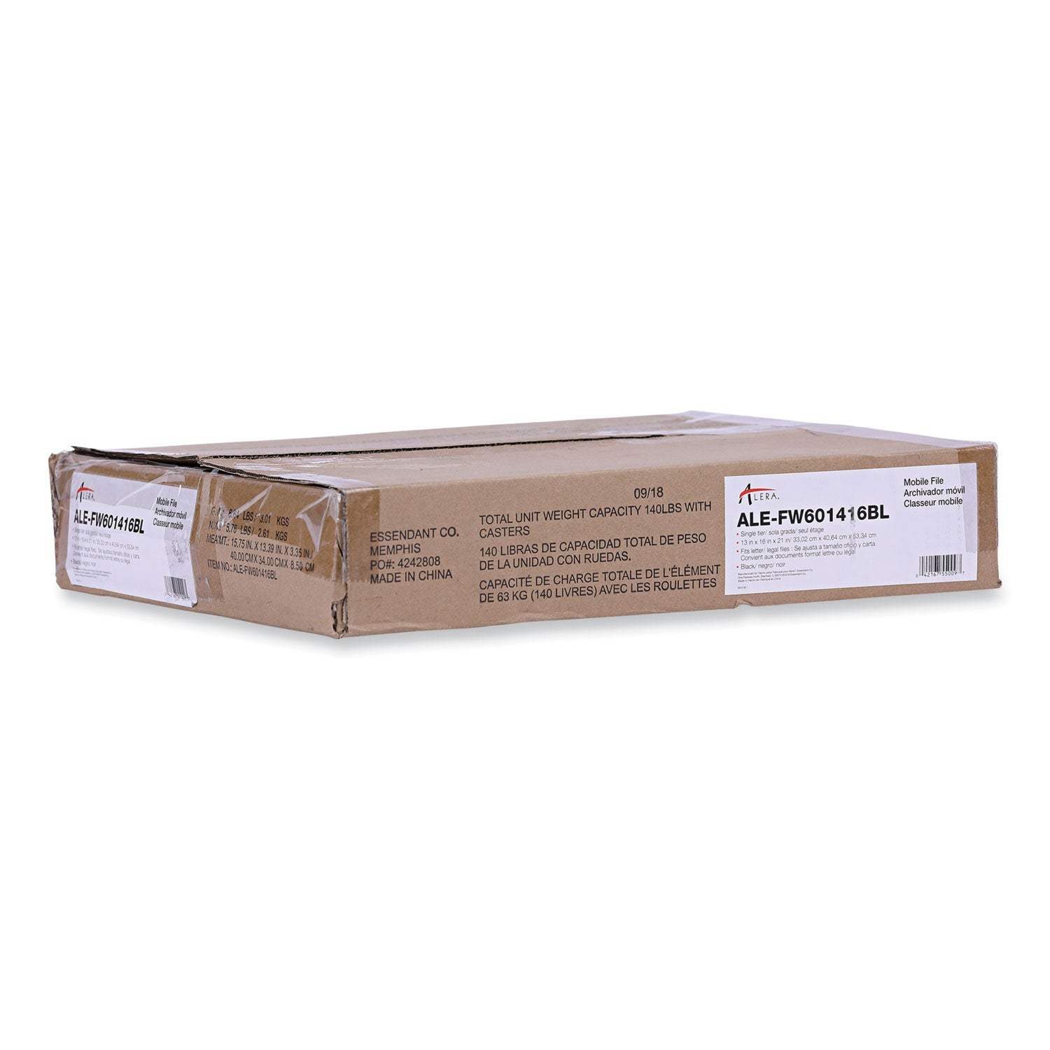 Alera® Compact Metal File Cart with 1 Shelf & 1 Bin - 15.25