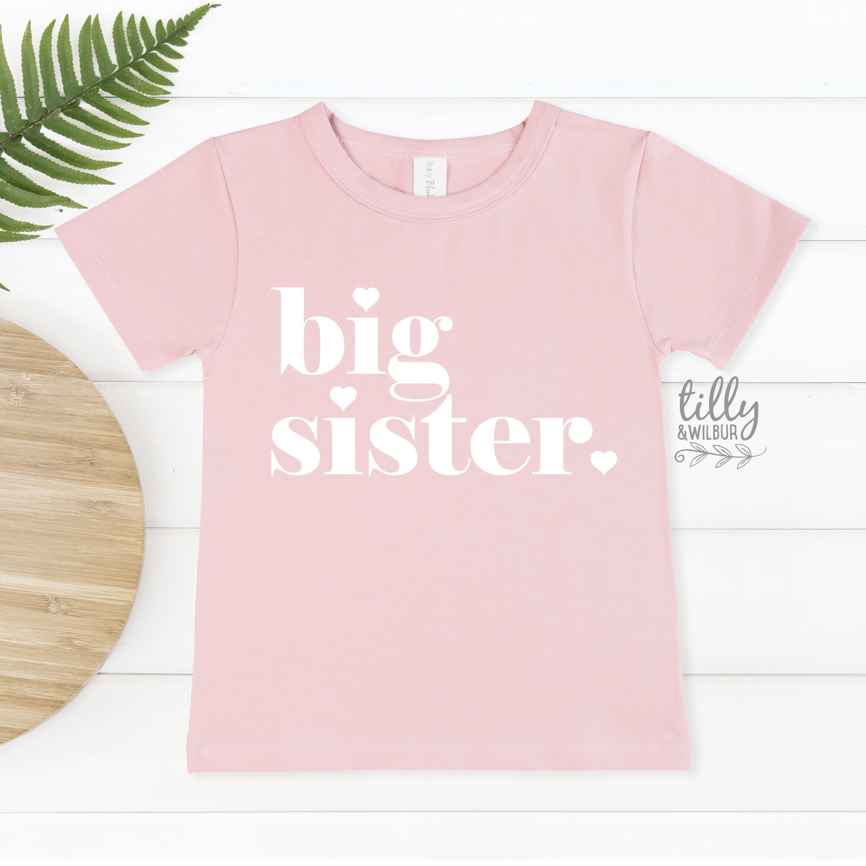 Big Sister T-Shirt - Cute Heart Design for Women & Girls | Perfect for Sibling Love, Family Gifts & Casual Wear