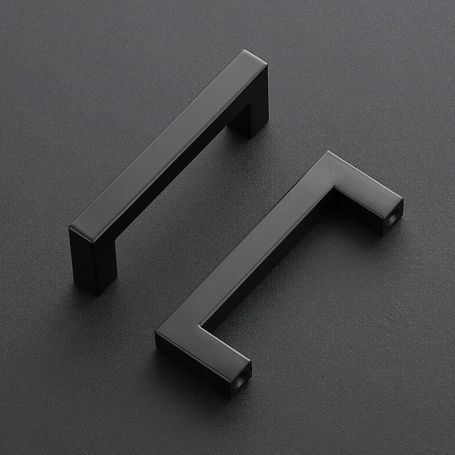 Ravinte 12 Pack 3.5 Inch Square Cabinet Handles - Matte Black Kitchen Cabinet Pulls & Drawer Handles - Durable Cabinet Hardware for Kitchen, Bathroom, Office & Furniture (Perfect for Modern Home & Office Renovation)