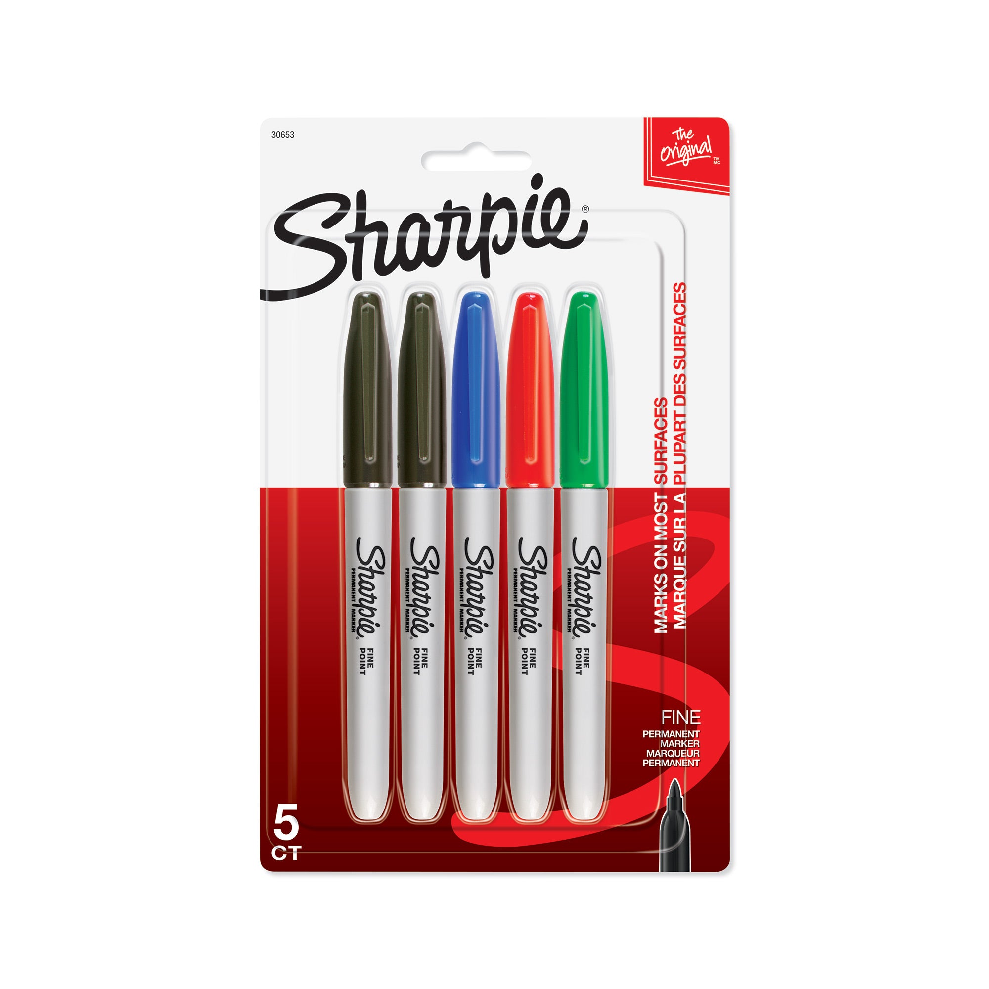 5 Pack Fine Tip Permanent Markers - Assorted Colors for Art, Crafts, Office & School Projects - Waterproof & Quick-Drying Ink