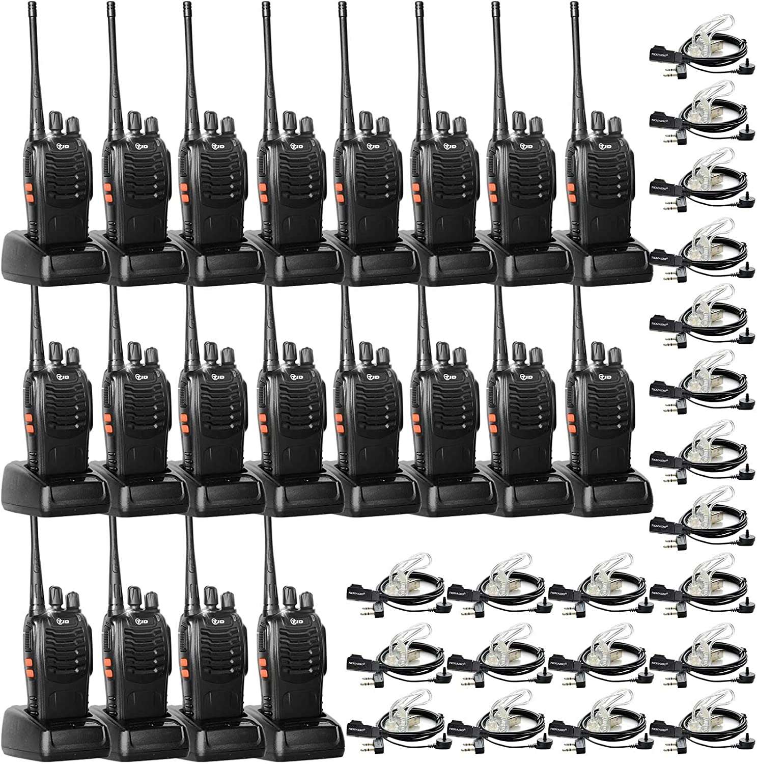TD V2 2W FRS Two-Way Radios - License Free Walkie Talkies (10 Pack, 20 Pack, 30 Pack) for Outdoor Adventures, Camping, Hiking & Emergency Communication