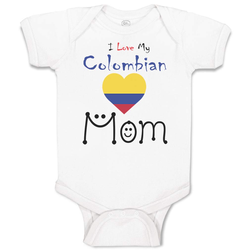 Custom Baby Bodysuit - 'I Love My Colombian Mom' Cotton Onesie for Boys & Girls | Soft Infant Outfit for Family Photos, Holidays & Special Occasions