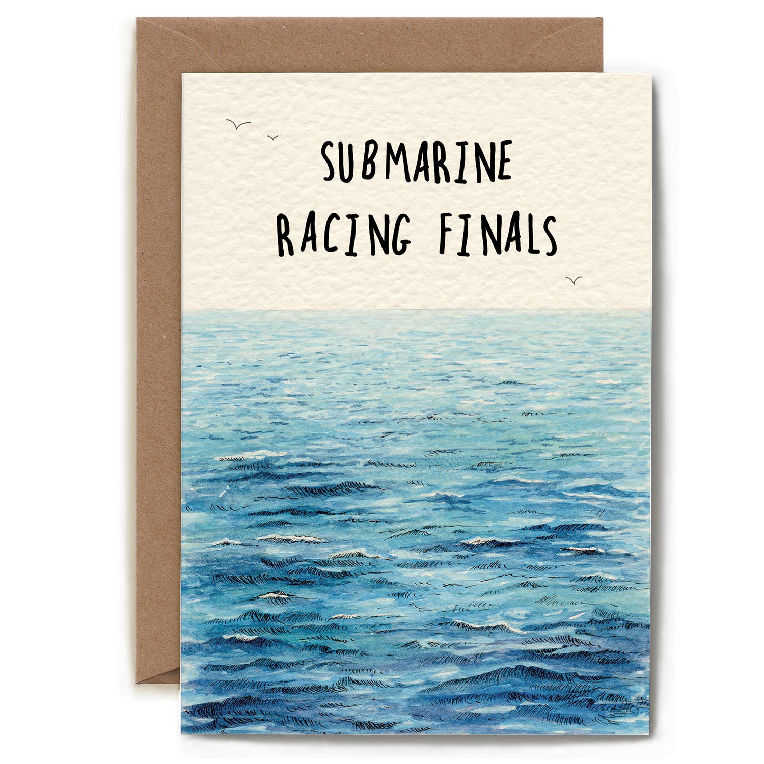 Hester & Cook Submarine Racing Greeting Card - Funny Nautical Stationery for Birthdays, Parties & Office Gifts