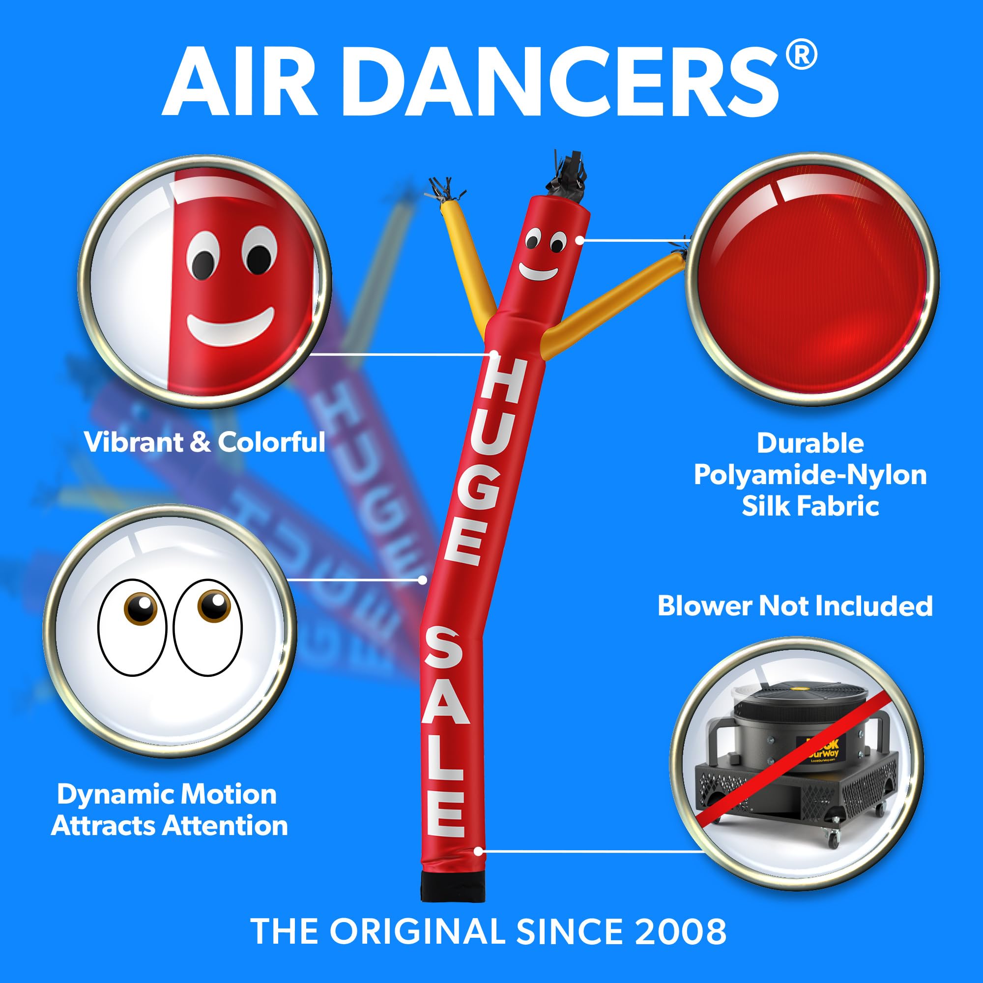 20-Ft Air Dancer Inflatable Tube Man for Outdoor Advertising & Events - No Blower Included | Eye-Catching Marketing Tool for Car Dealerships, Grand Openings & Festivals