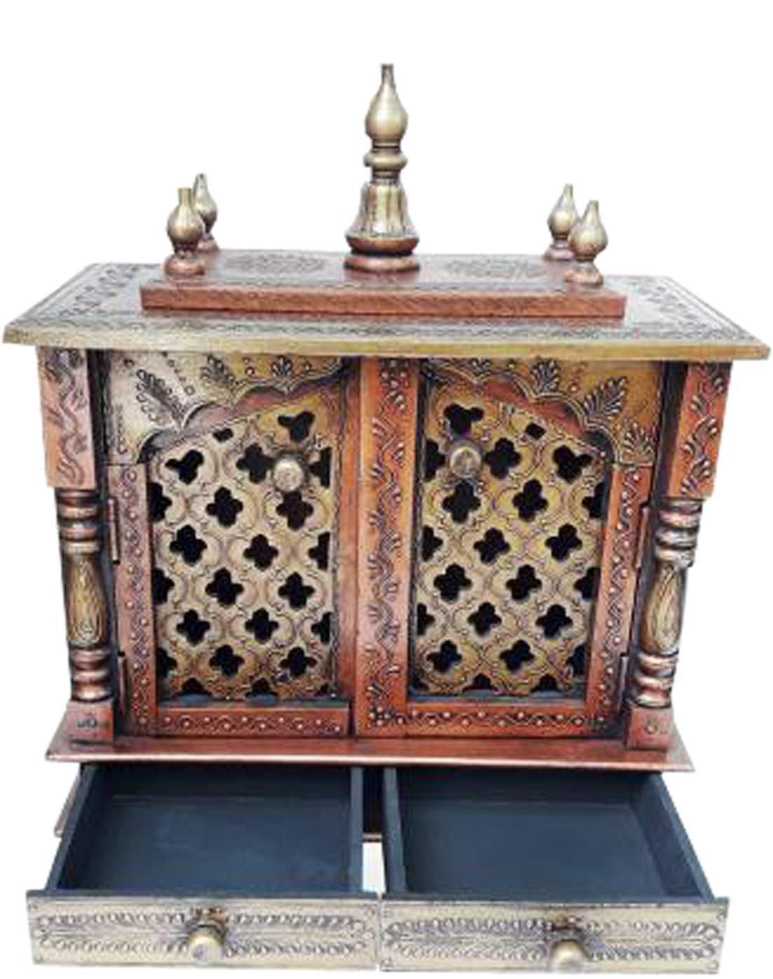 Handcrafted Wooden Puja Mandir for Home & Office - Traditional Hindu Temple for Daily Worship, Navratri & Diwali Decor - Perfect Spiritual Gift for Festive Seasons