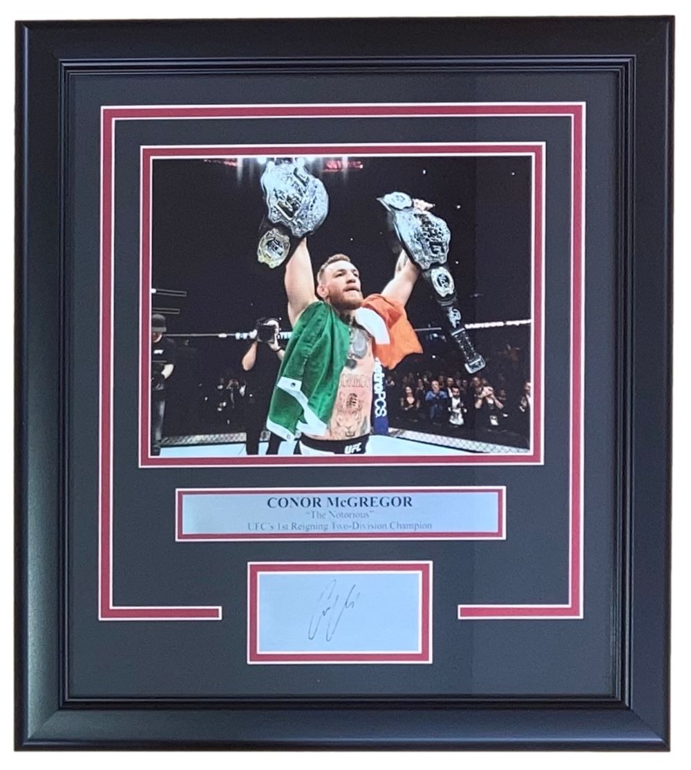Authentic Conor McGregor Framed 8x10 UFC Photo with Laser Engraved Signature - Perfect for MMA Fans, Sports Memorabilia Collectors & Man Cave Decor
