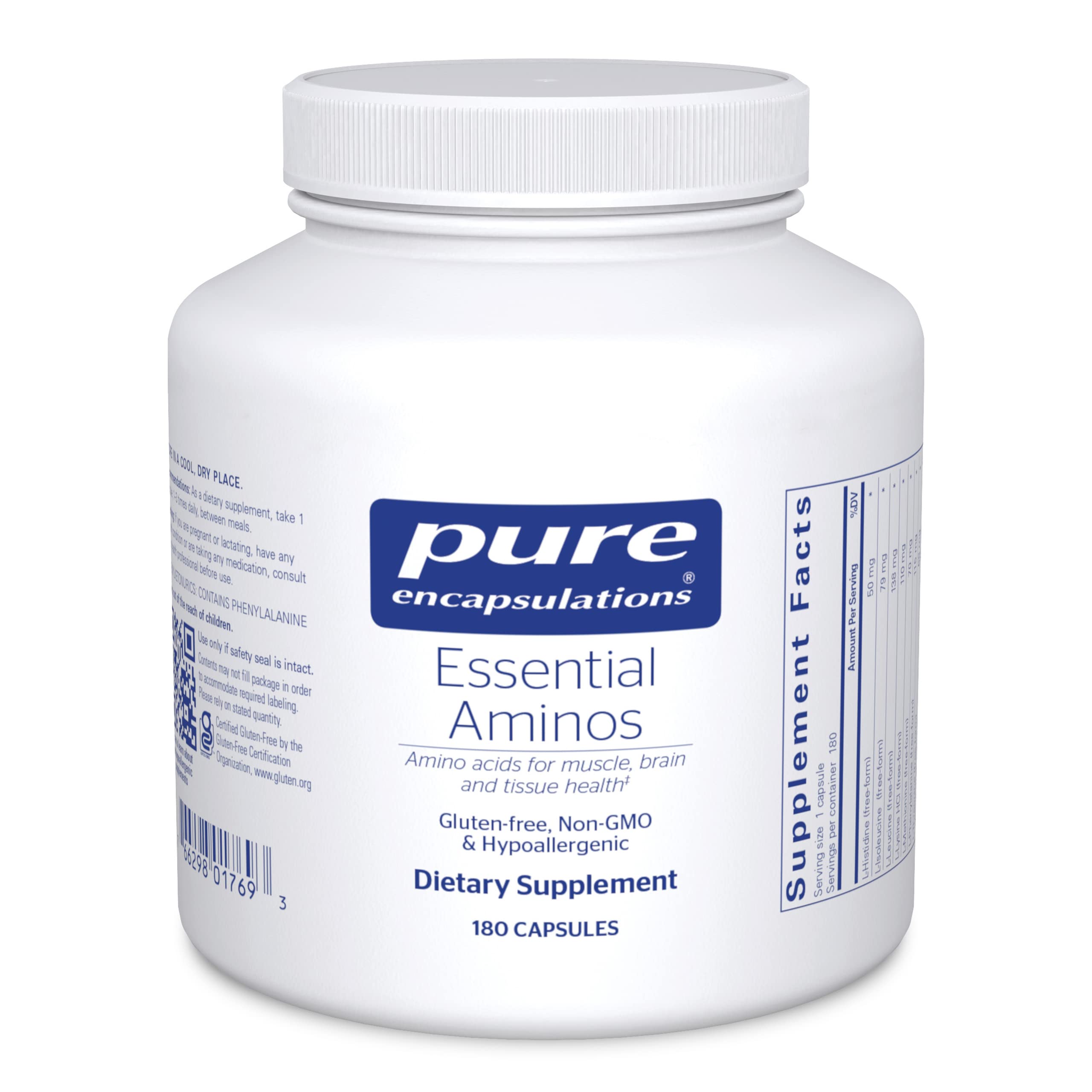 Pure Encapsulations Essential Amino Acids Supplement - Muscle Recovery, Health Support with Leucine, Threonine & Tryptophan - 180 Capsules for Athletes & Fitness Enthusiasts