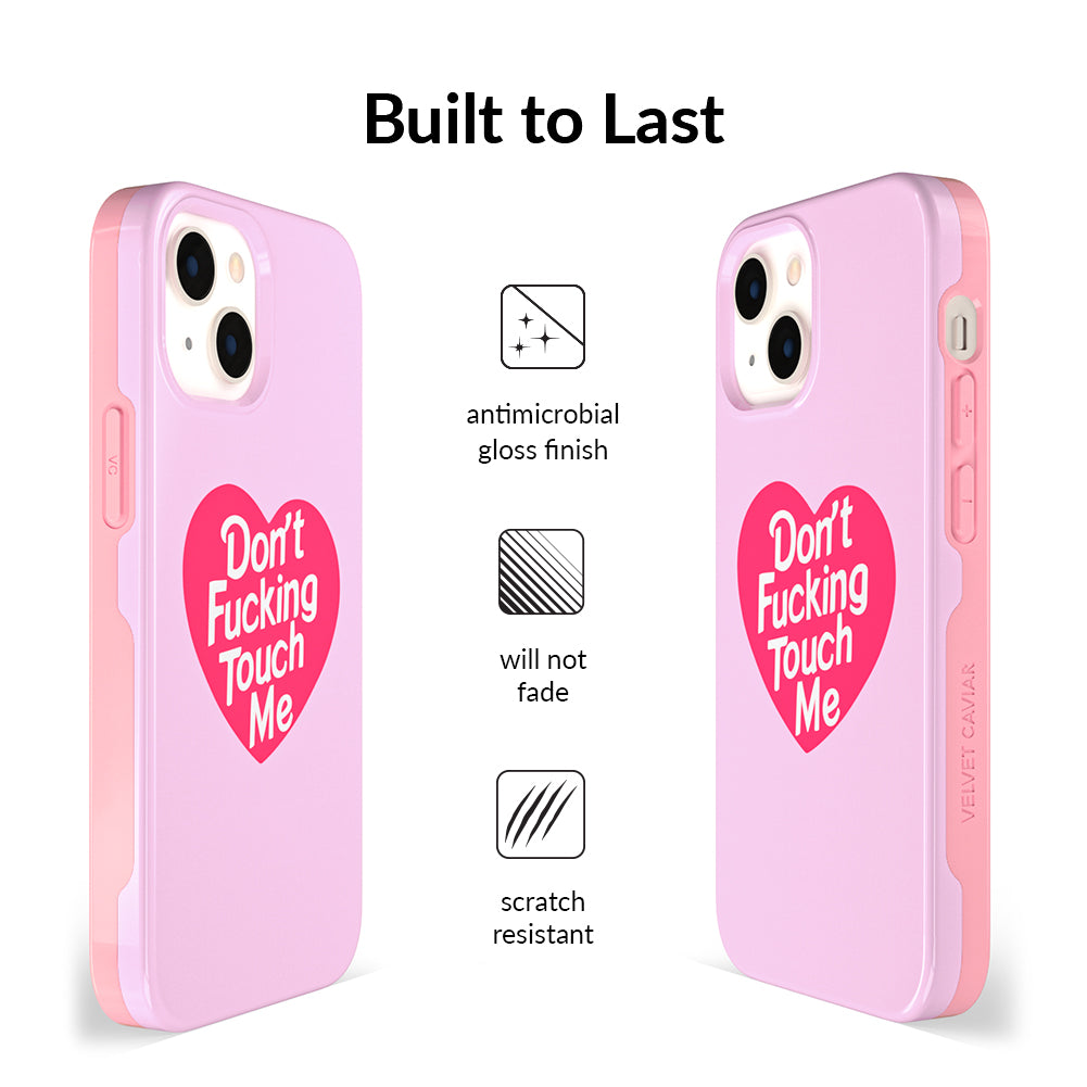 Don't Touch Me iPhone Case - Funny Protective Cover for iPhone 12/13/14/15 Pro Max - Perfect for Office, School & Everyday Use