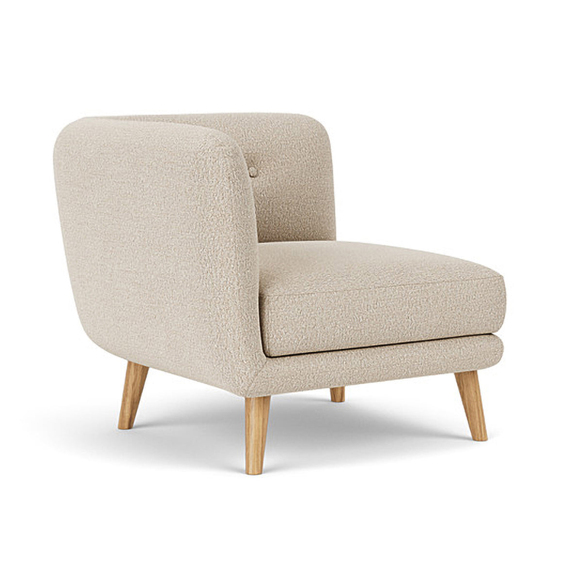Alfred Boucle Right 1 Seater Modular Sofa - Modern Accent Chair for Living Room, Bedroom & Office - Compact Single Seater Couch with Removable Cushions