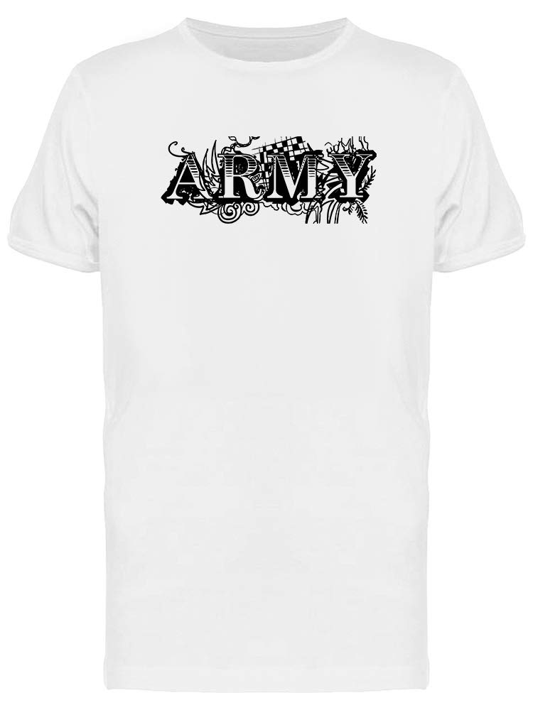 Vintage Grunge Lettering Army Graphic T-Shirt for Men - Casual Streetwear & Military Style Fashion
