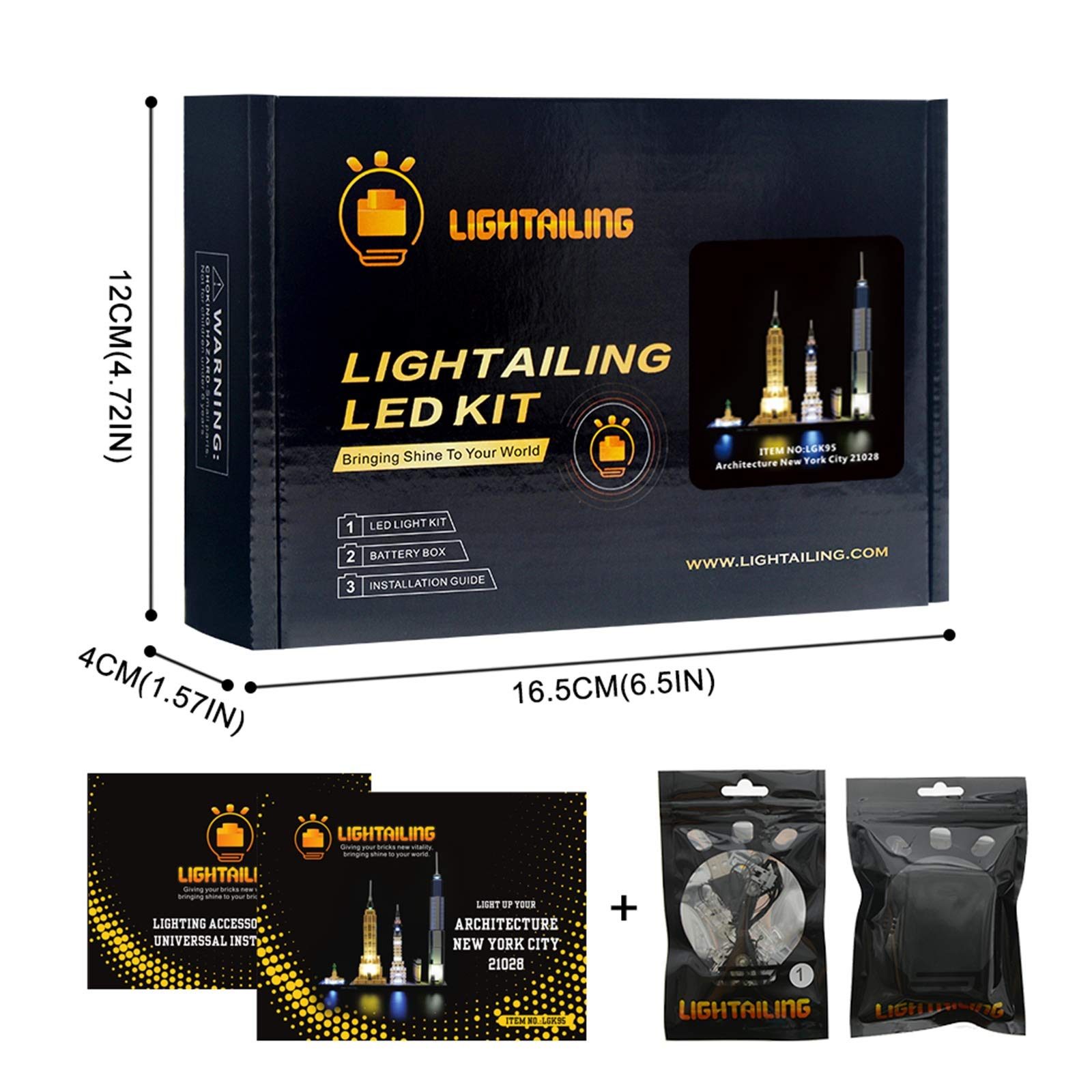 LIGHTAILING LED Light Kit for LEGO Architecture New York City Skyline 21028 Building Blocks Model - DIY Lighting Set (Model Not Included) | Perfect for Home Decoration, Gift Ideas & LEGO Enthusiasts