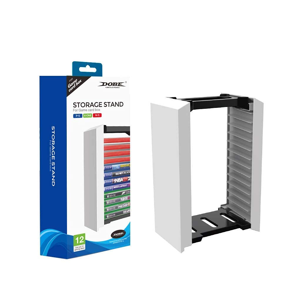 ECHZOVE PS5 Game Holder & Storage Tower - Organizer Stand for PS5, PS4, Xbox Game Cases - Perfect for Gaming Room & Entertainment Center Organization