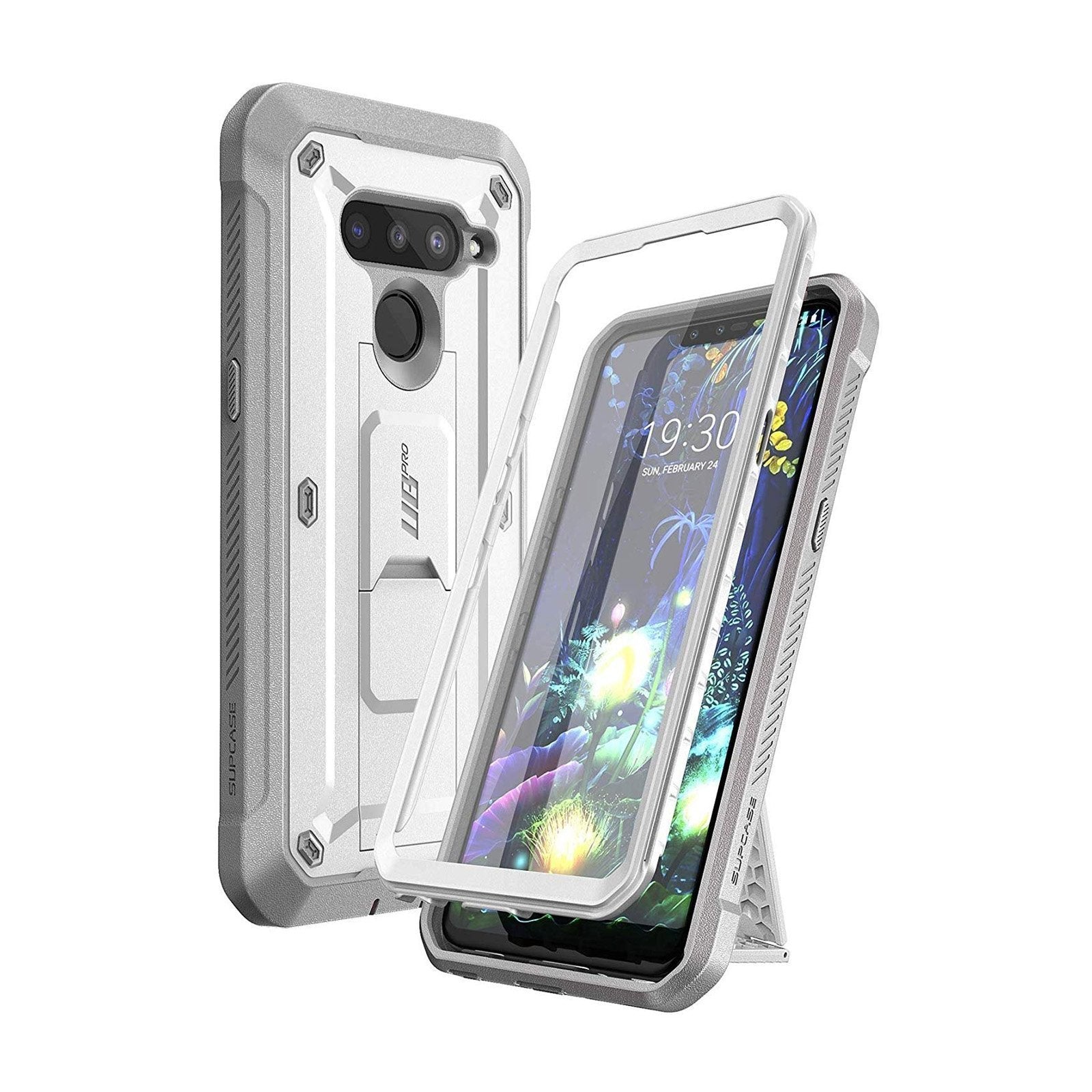 LG V50 ThinQ Unicorn Beetle Pro Full Body Rugged Holster Case with Screen Protector - Shockproof, Military-Grade Protection for LG V50 ThinQ (White) - Perfect for Outdoor Activities, Work & Travel