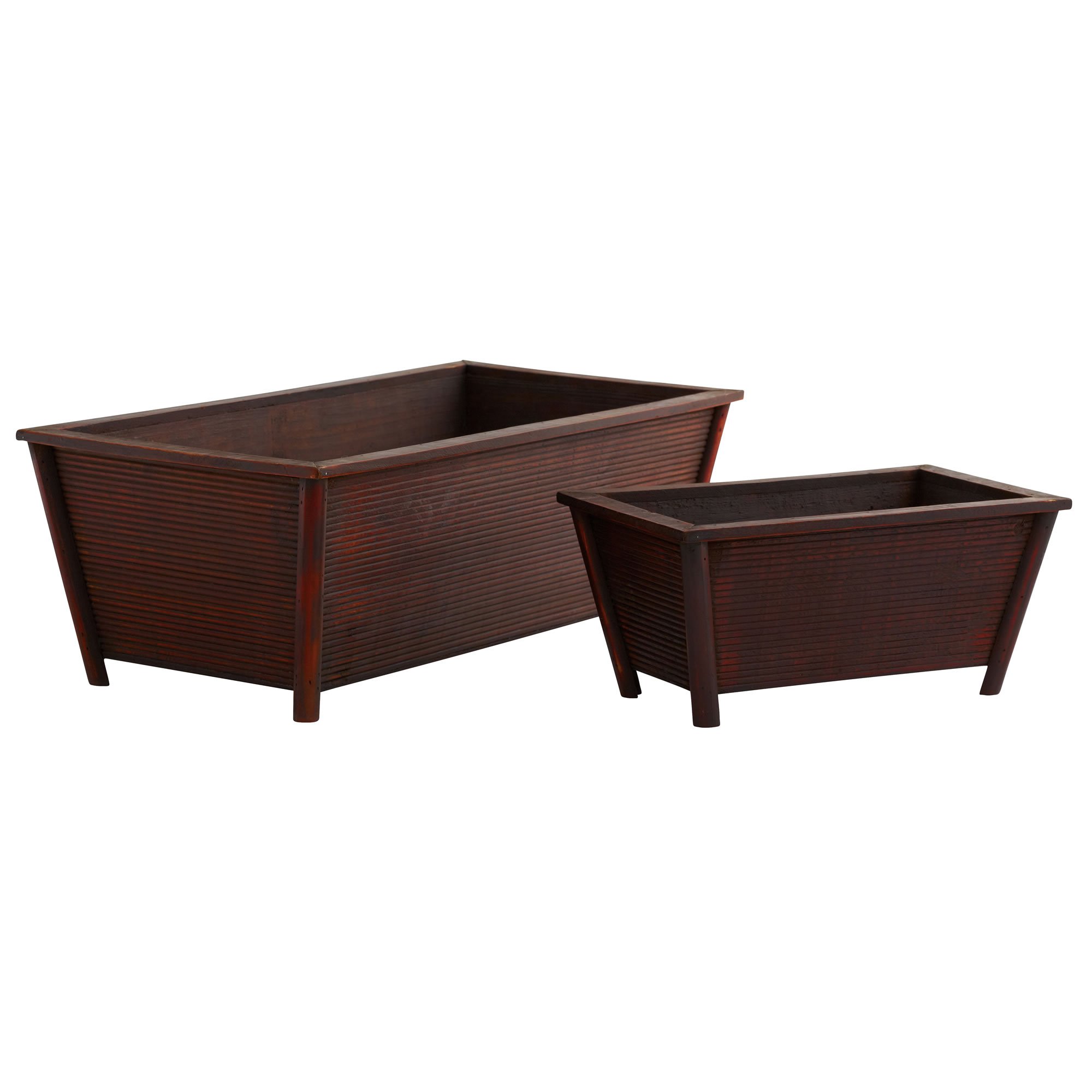 Nearly Natural Rectangle Planters (Set of 2) - Indoor/Outdoor Modern Decorative Flower Pots for Home, Office, Garden & Patio Decor