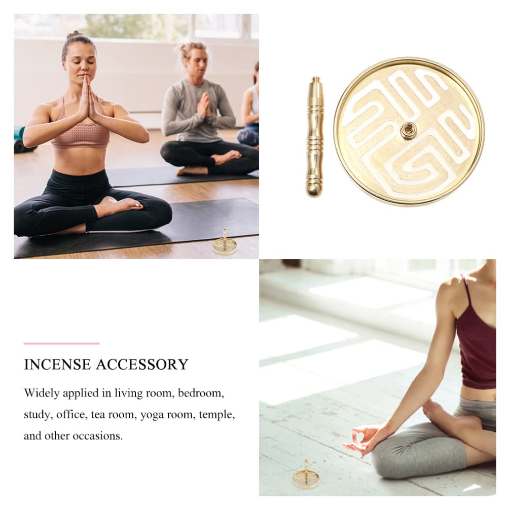 DOITOOL 2Pcs Brass Incense Press Mold & Ash Seal - DIY Incense Cone Making Kit for Home, Yoga, Meditation & Aromatherapy - Golden Incense Burner Accessories for Relaxation & Spiritual Practice
