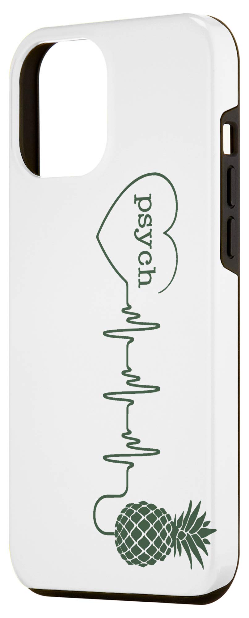 iPhone 12 Pro Max Case - Pineapple Heartbeat Wave Design - Funny Love Graphic Protective Cover - Perfect Gift for Valentine's Day, Anniversary & Couples