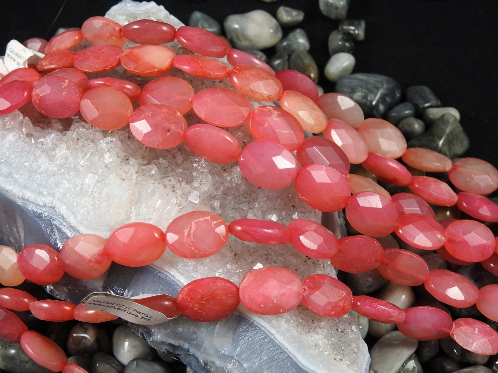 Premium AAA Grade Cherry Quartz Faceted Bead Strands - 15 Inch Gemstone Beads for Jewelry Making, DIY Bracelets & Necklaces - Healing Crystal Beads for Meditation & Energy Work