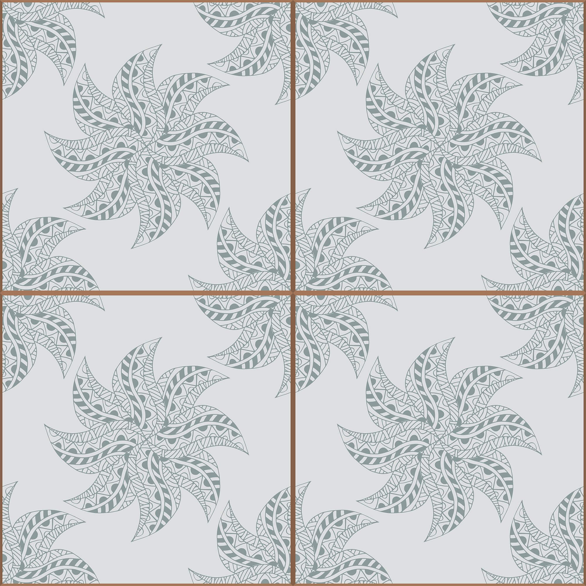 Blue Floral Tile Adhesive Peel and Stick Removable Wallpaper - Self-Adhesive Decorative Wall Covering for Kitchen Backsplash, Bathroom, and Home Decor