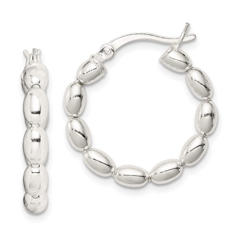 Sterling Silver Beaded Hoop Earrings for Women - Elegant Dainty Jewelry Gift for Her - Perfect for Everyday Wear, Date Night & Special Occasions