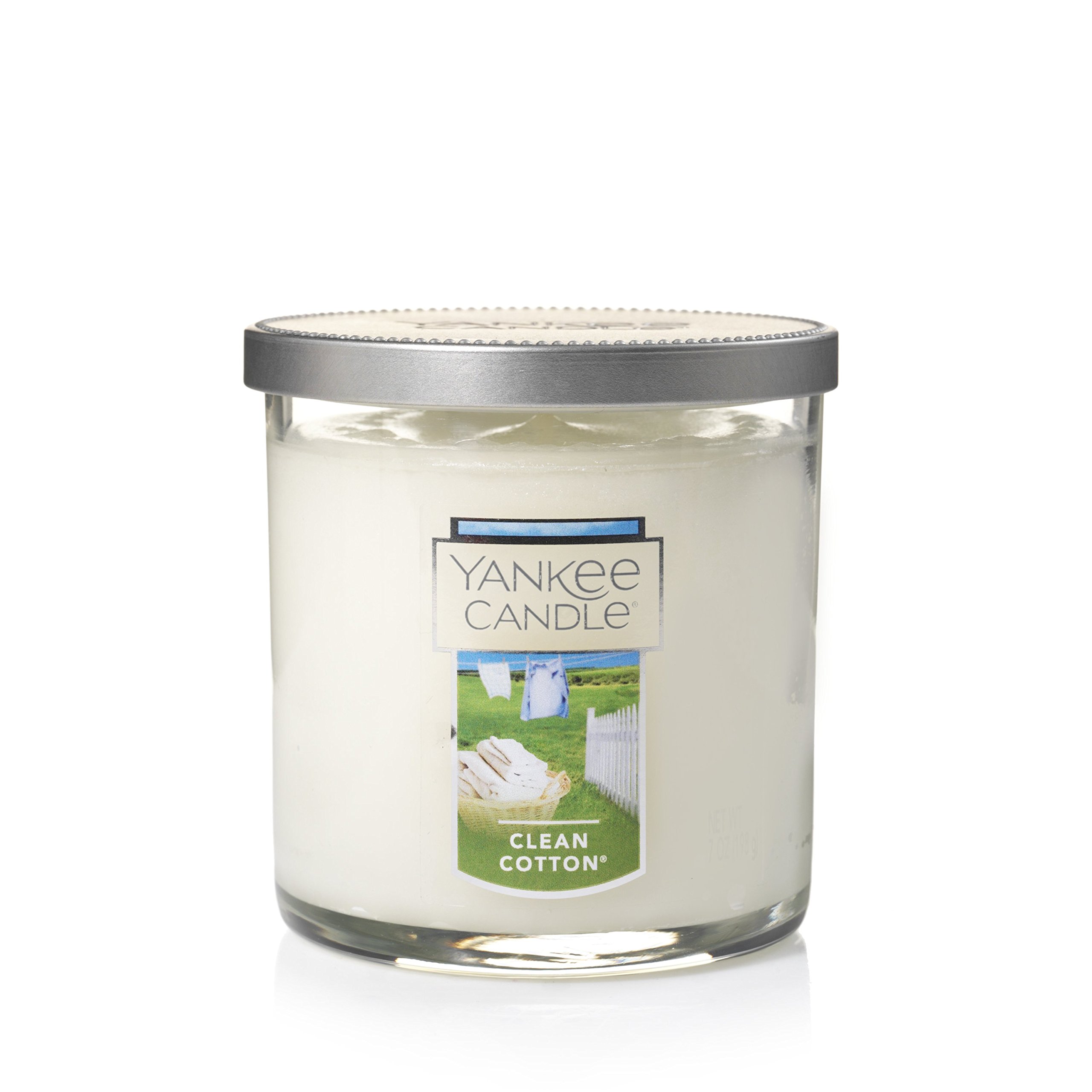Yankee Candle Clean Cotton Scented Classic 7oz Small Tumbler Single Wick Candle - 35+ Hours Burn Time | Home Decor, Relaxation & Aromatherapy