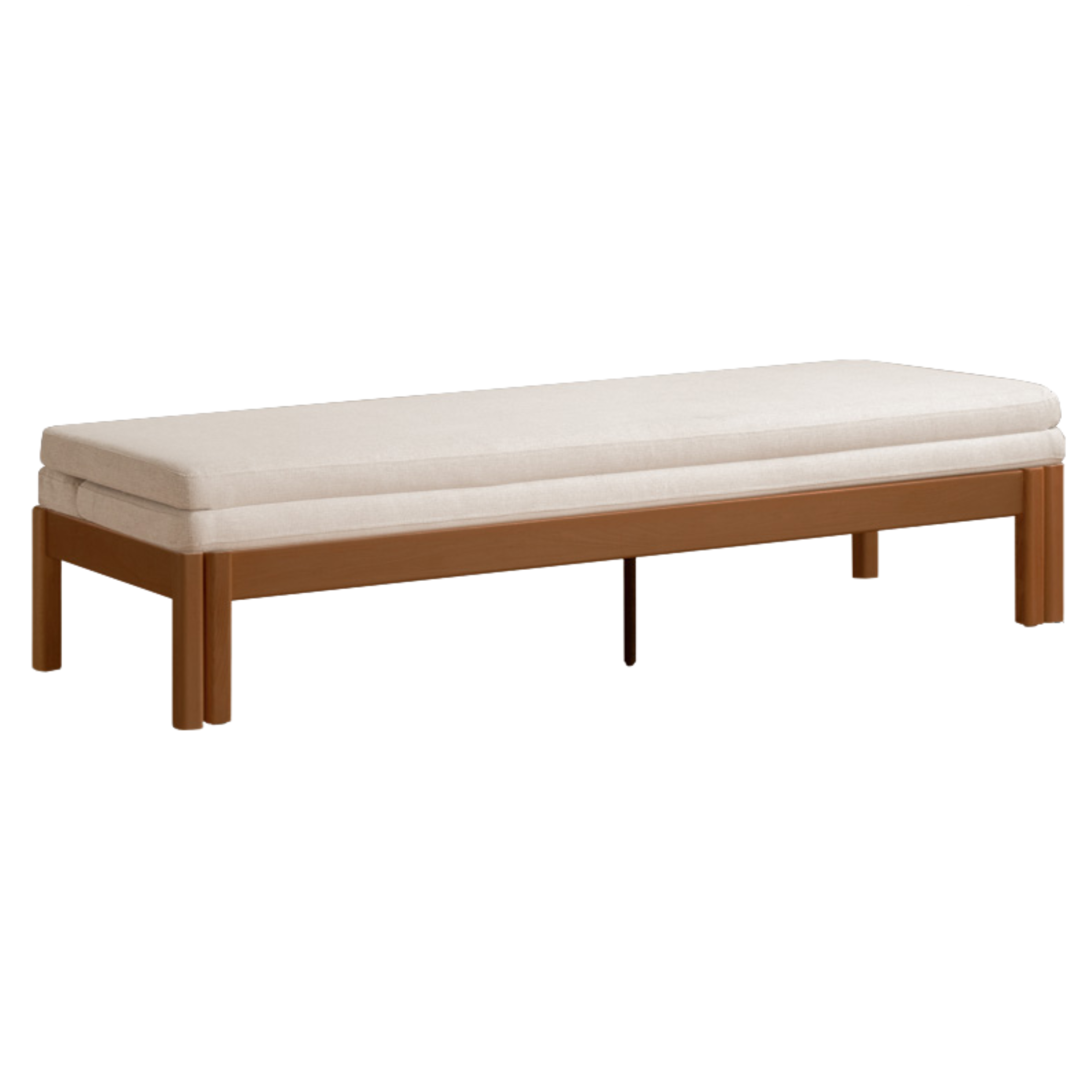 79.5x26.3x16.5 inch / 202x67x42 cm / Walnut  color / Sofa bed fabric gravel white coconut palm mat