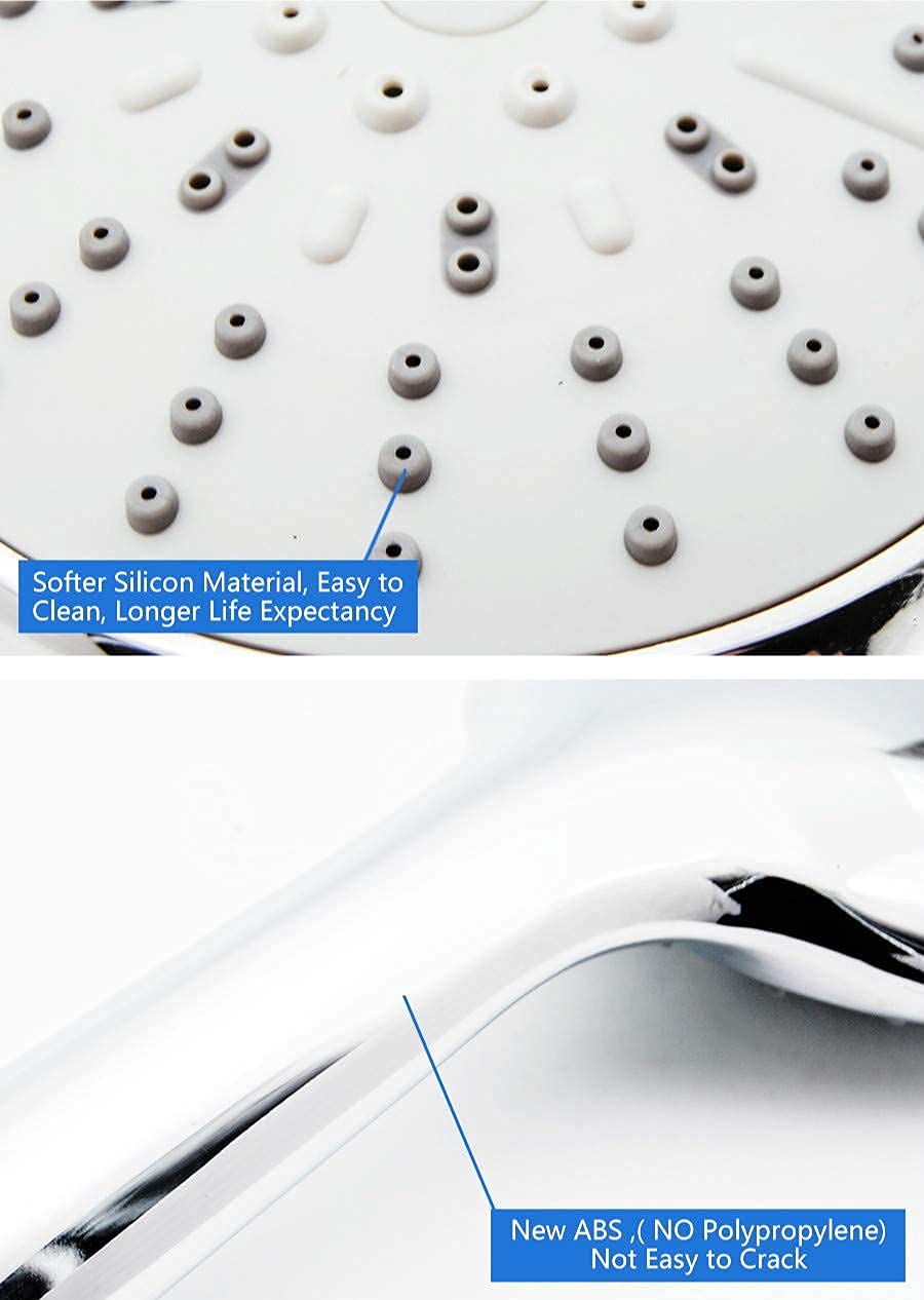 5-Mode Wall Mounted Rainfall Shower Head - ABS Chrome Finish Water Saving Shower Nozzle with High Pressure Spray for Luxurious Bathroom Experience | Perfect for Home, Hotel & Spa Use