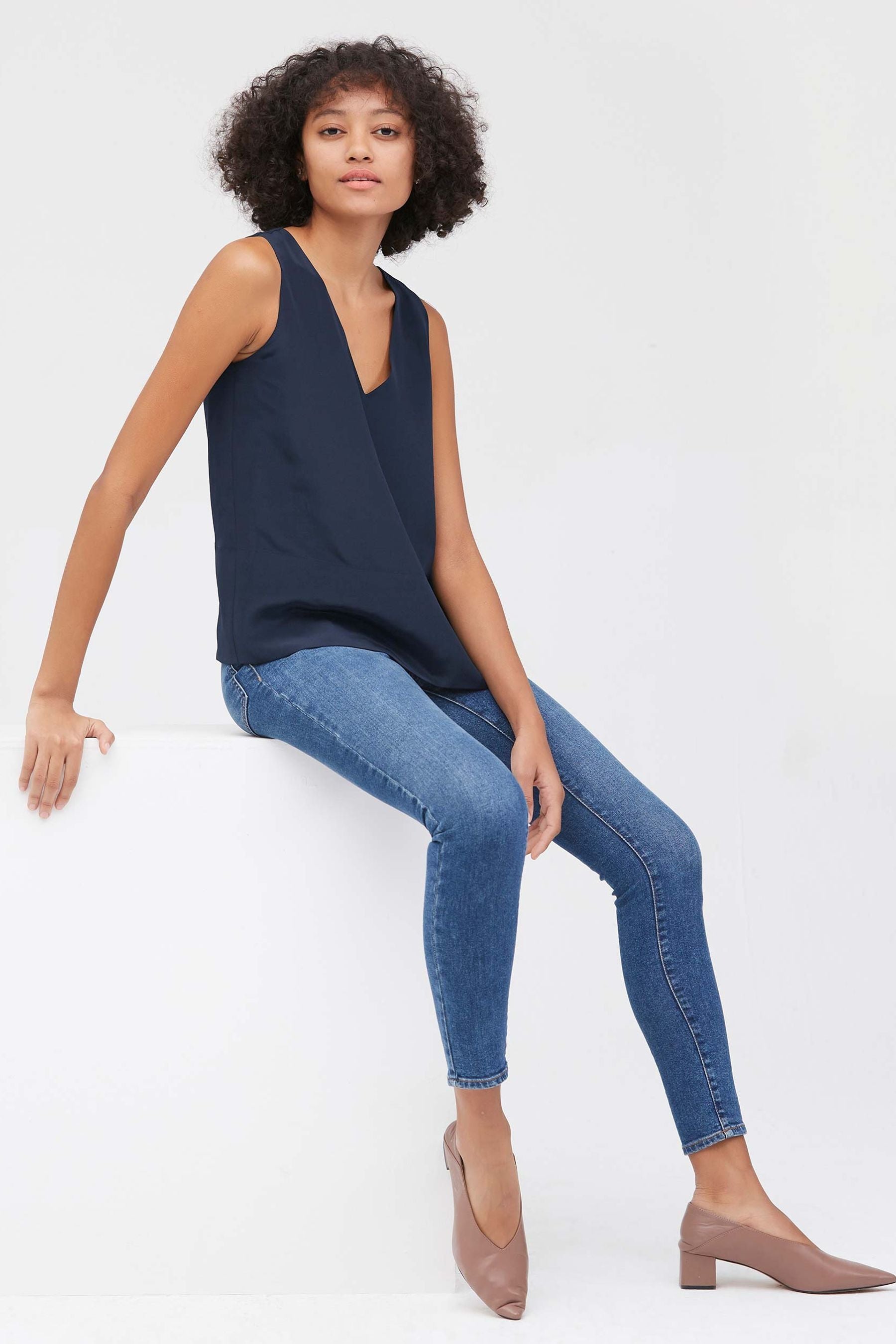 Luxury V Neck Sleeveless Silk Camisole for Women - Soft & Breathable Summer Tank Top - Perfect for Layering, Office Wear & Evening Outfits