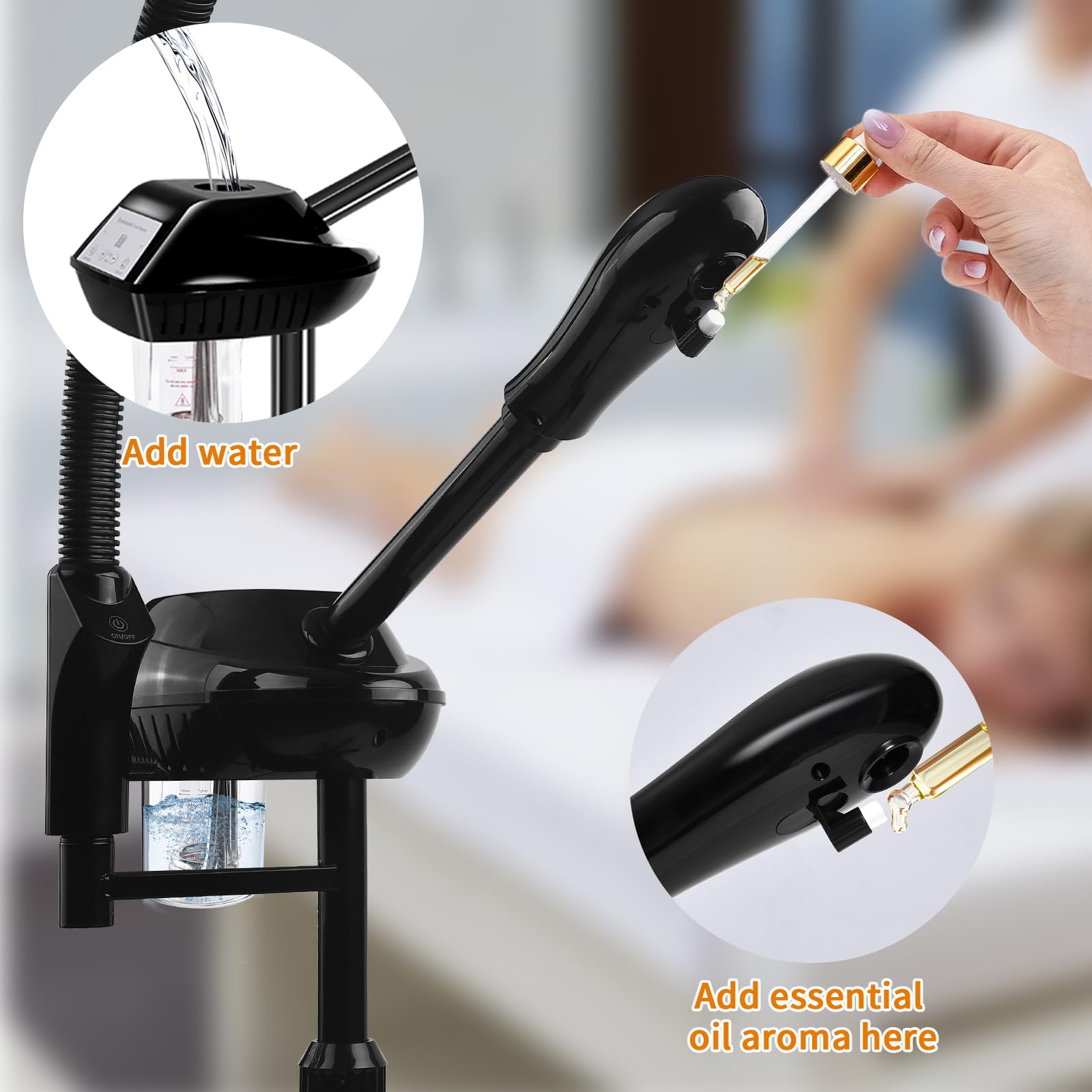 Professional Facial Steamer with Ozone Humidifier & 5X Magnifier Light - Deep Pore Cleanser, Skin Moisturizer & Firming Device for Home Spa, Beauty Salon & Skincare Routine | Perfect for Acne Treatment, Blackhead Removal & Relaxation Therapy