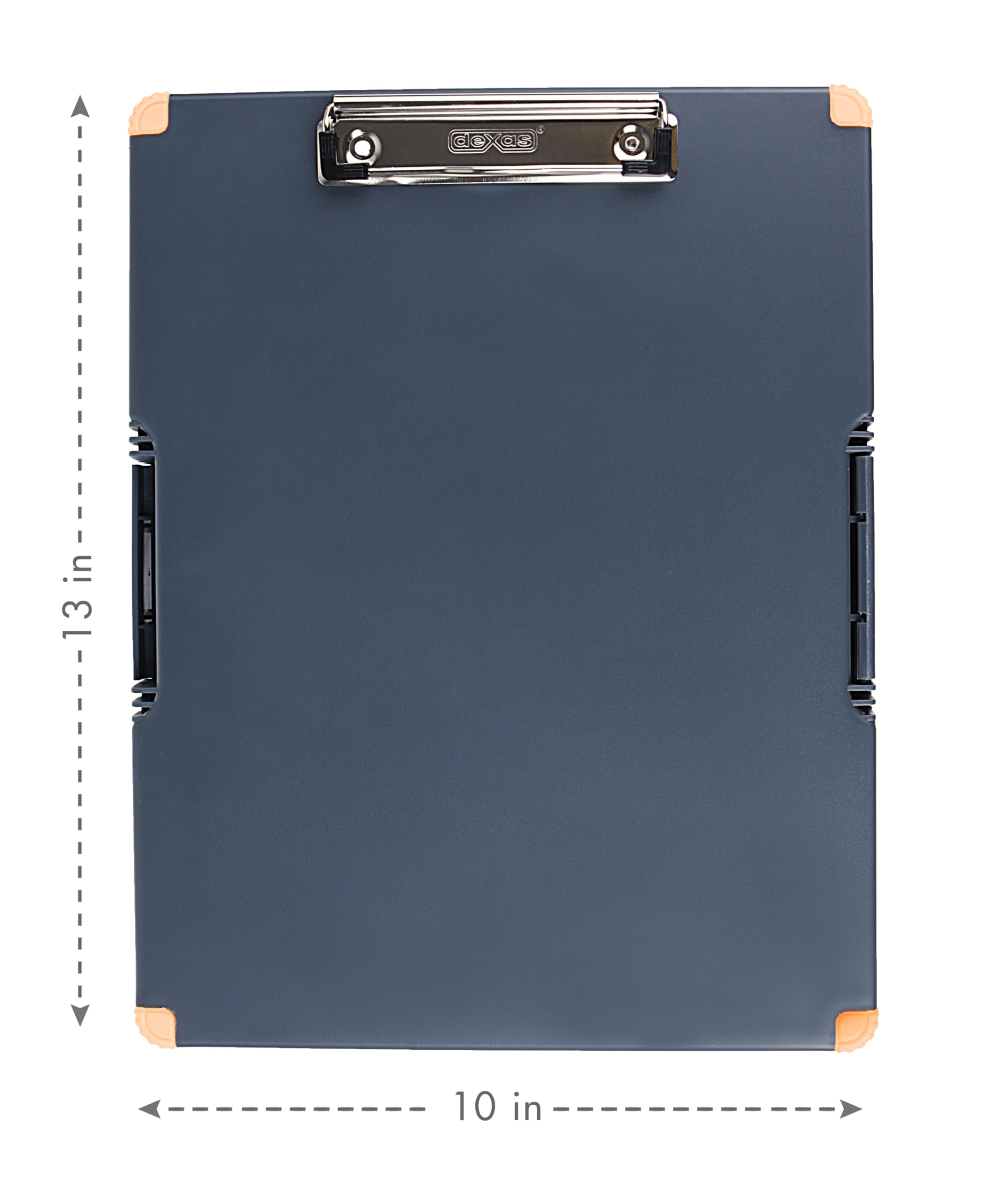 Dexas Duo Clipcase Double-Sided Clipboard - 13”x10” Portable Gray/Orange Clipboard for Office, Nursing, School & Work - Stylish & Functional Office Supplies for Home Office, Trades & Daily Organization