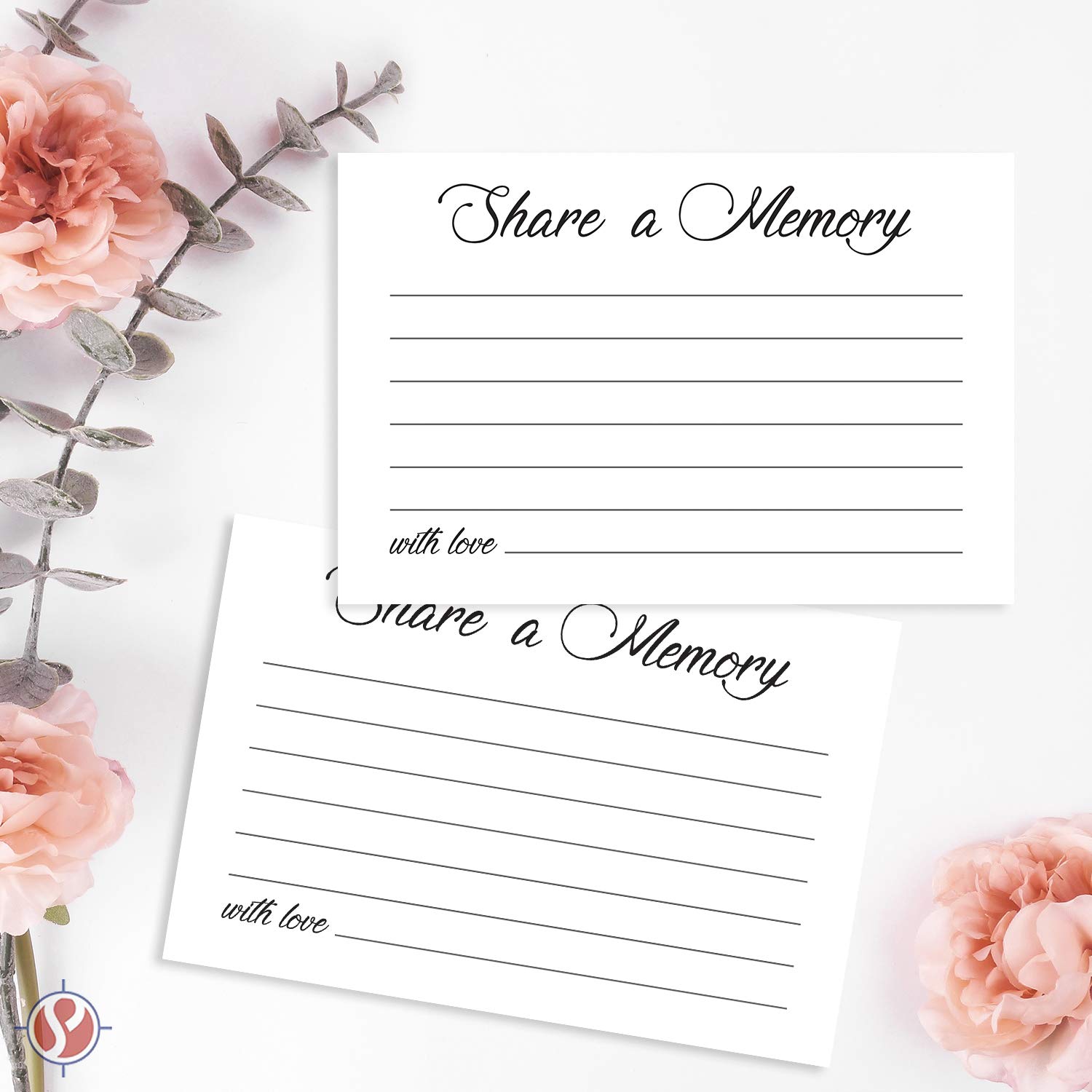 Sympathy Memorial Cards - 50 Pack of 4x6 Inch Funeral Remembrance Cards for Funerals, Memorials, Birthdays, Anniversaries & Graduations | Share Memories | Perfect for Condolence, Celebration & Tribute Events