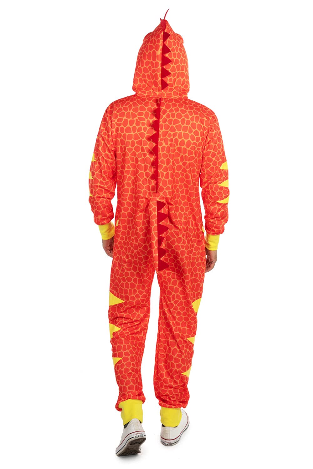 Men's T-Rex Dinosaur Halloween Costume - Adult Tyrannosaurus Rex Costume with Stuffed Hood & Tail | Funny Dino Outfit for Halloween Parties, Cosplay & Themed Events