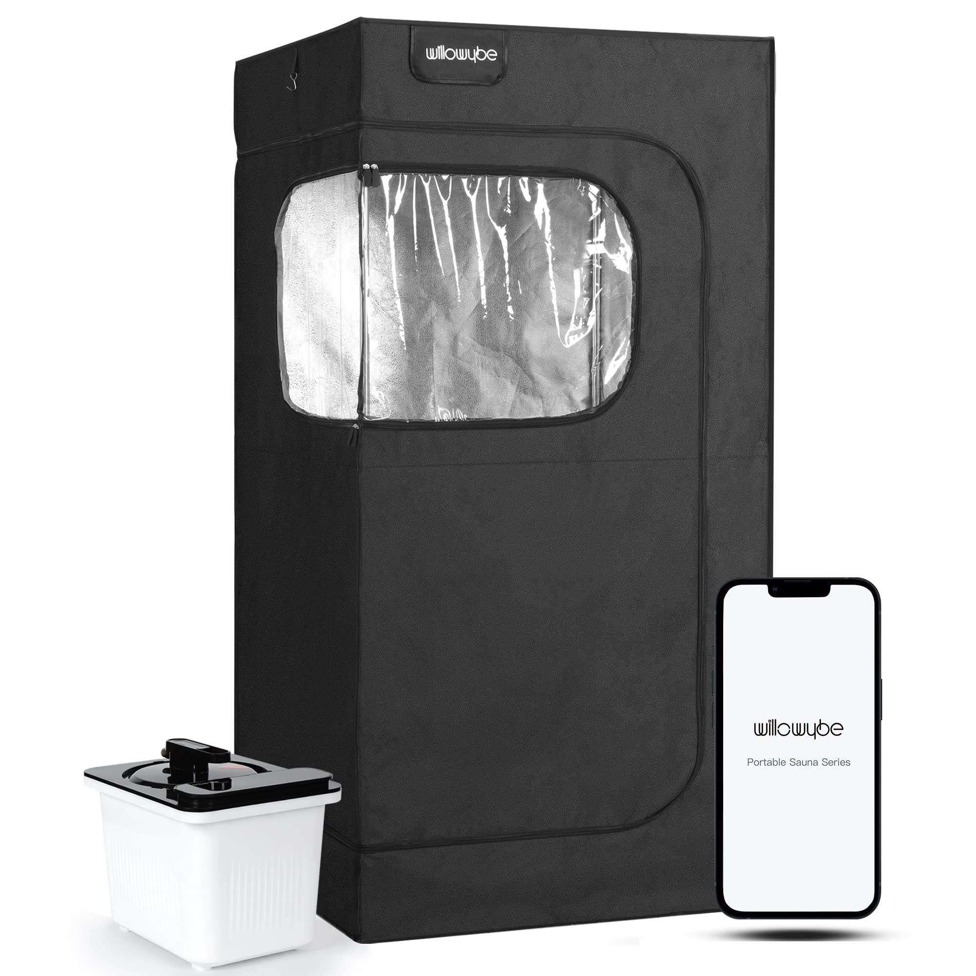 Portable Steam Sauna Tent with Bluetooth Control & 4L Steamer - Foldable Chair Included | Home Spa, Detox, Relaxation for Weight Loss & Muscle Recovery
