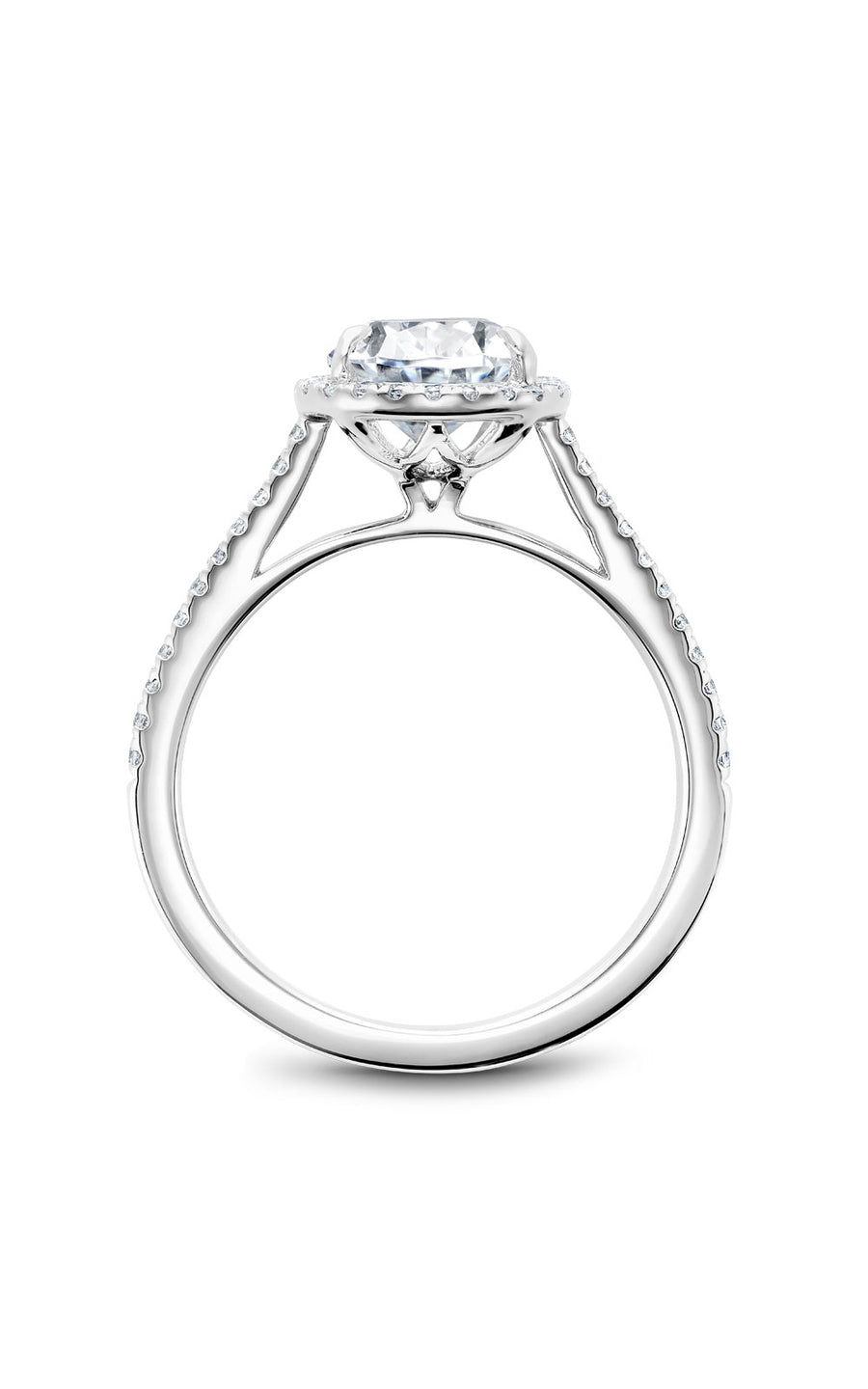 Noam Carver 14K White Gold Diamond Engagement Ring for Women - Elegant Bridal Wedding Band, Size 4A | Perfect for Proposals, Anniversaries & Romantic Occasions