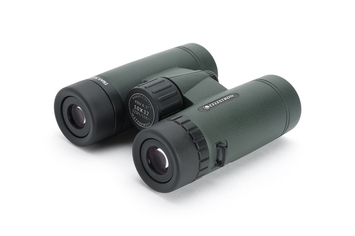 TrailSeeker 10x32mm Compact Roof Prism Binoculars for Hiking, Bird Watching & Travel - Lightweight & Durable Green Outdoor Optics