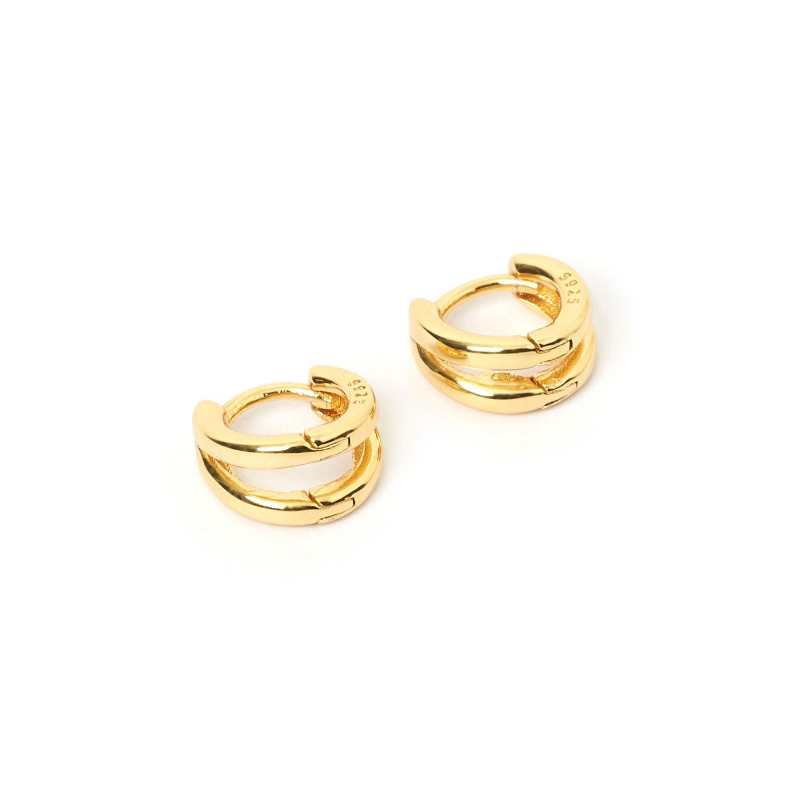 14K Gold Plated Huggie Hoop Earrings for Women - Trendy Stackable Hypoallergenic Cartilage Earrings with CZ Stones | Perfect for Multiple Piercings, Daily Wear & Gift Giving
