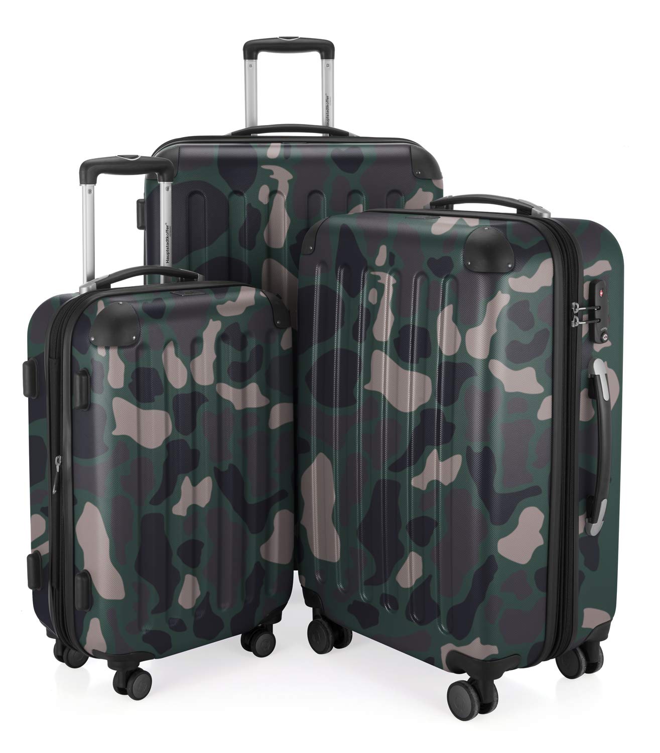Premium Camouflage Luggage Set of 3 - Durable Suitcases for Travel, Business Trips & Vacations - Lightweight Spinner Carry-On & Checked Bags with TSA Lock