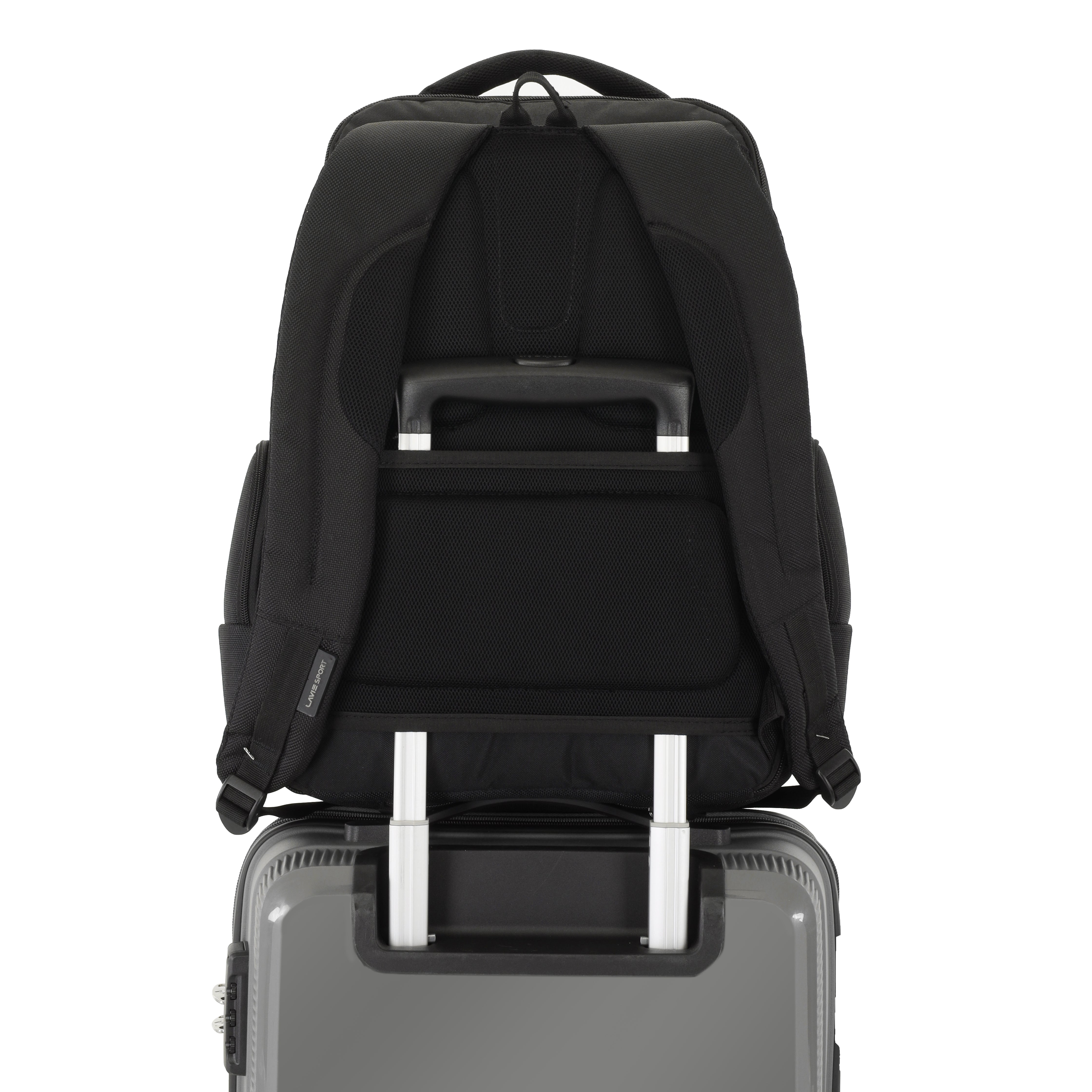 Lavie Sport Business Elite 22L Multifunctional Laptop Backpack with Trolley Sleeve - Water-Resistant Travel & Work Backpack for Men & Women - Perfect for Office Commute, Business Trips & Airplane Carry-On