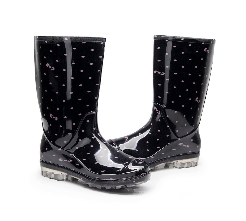 Women's Floral Printed Rubber Rain Boots - Waterproof Garden & Rain Boots for Women - Half Calf Wellies for Outdoor Gardening, Walking Dogs & Puddle Jumping