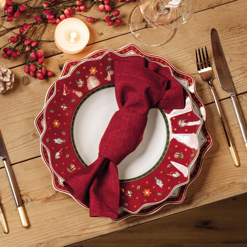 Villeroy & Boch Delight Red Dinner Plate - Elegant Fine China for Formal Dining, Restaurant & Special Occasions
