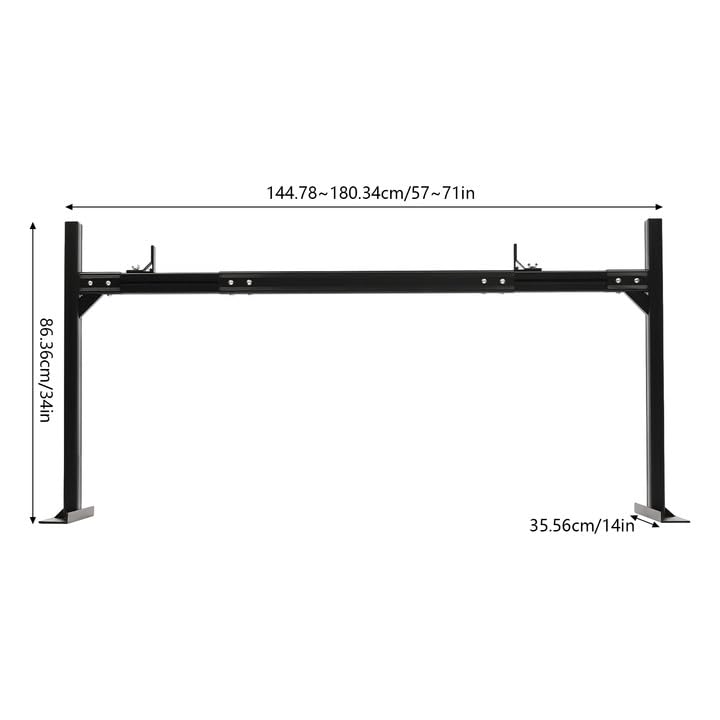 **Aluminum Truck Ladder Rack for Pickup Trucks - Adjustable Universal Truck Bed Ladder Rack (800 lbs Capacity, Black) - Heavy-Duty Ladder Carrier for Construction, Roofing & DIY Projects**